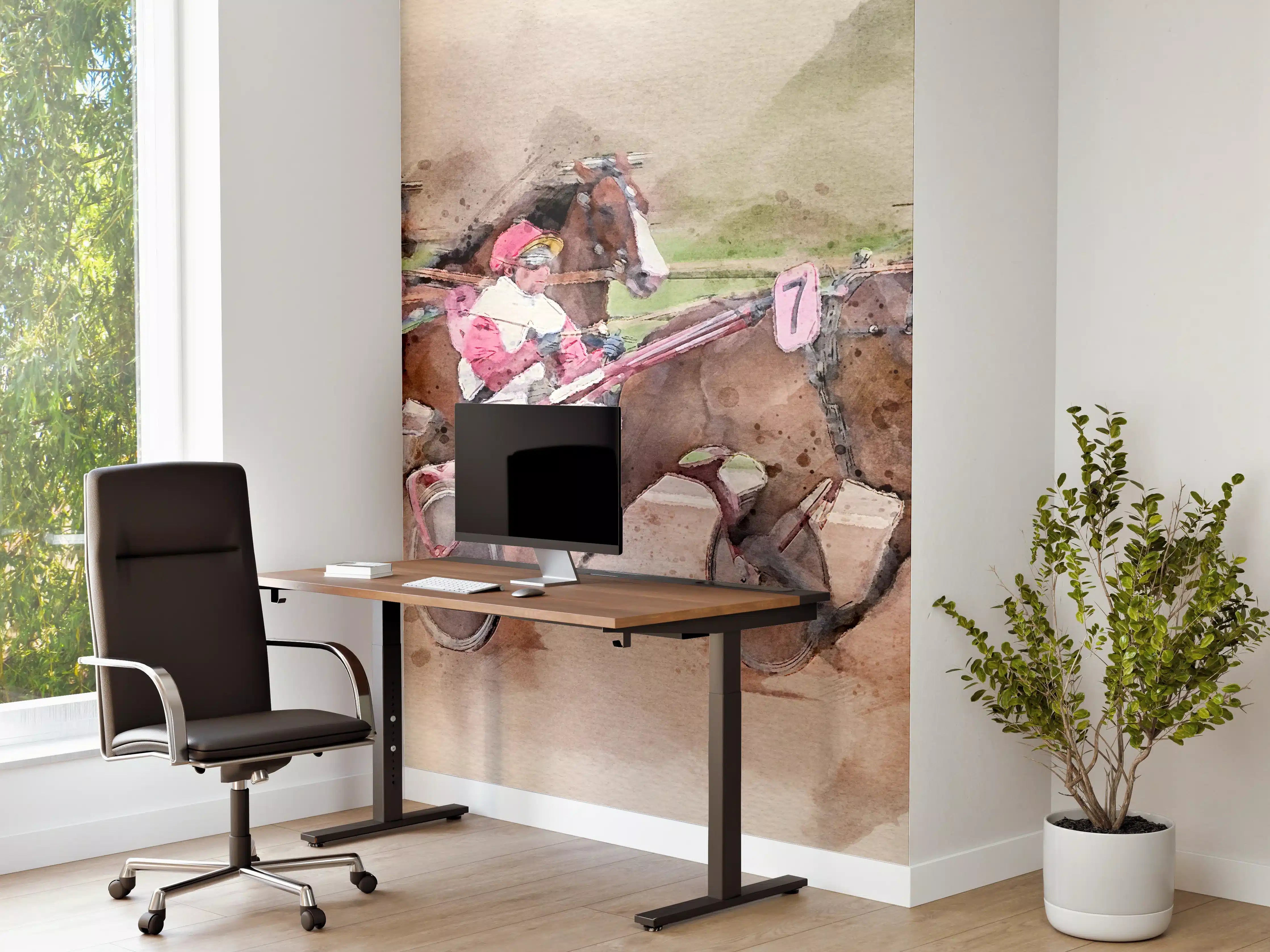 Büro Wandgestaltung - Aquarell eines Trabrennens