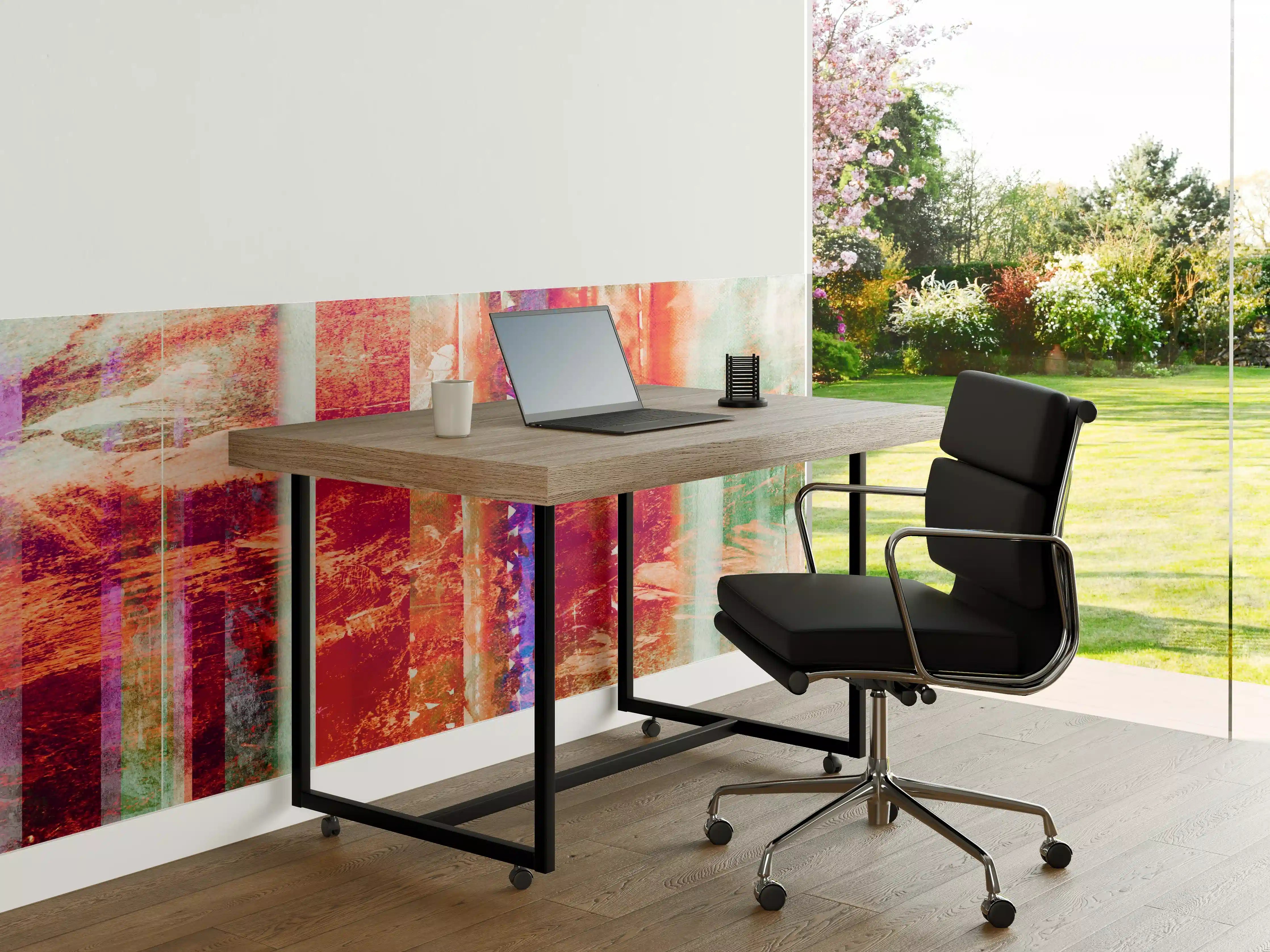 Büro Wandgestaltung - Aquarell pastellfarbige Streifen