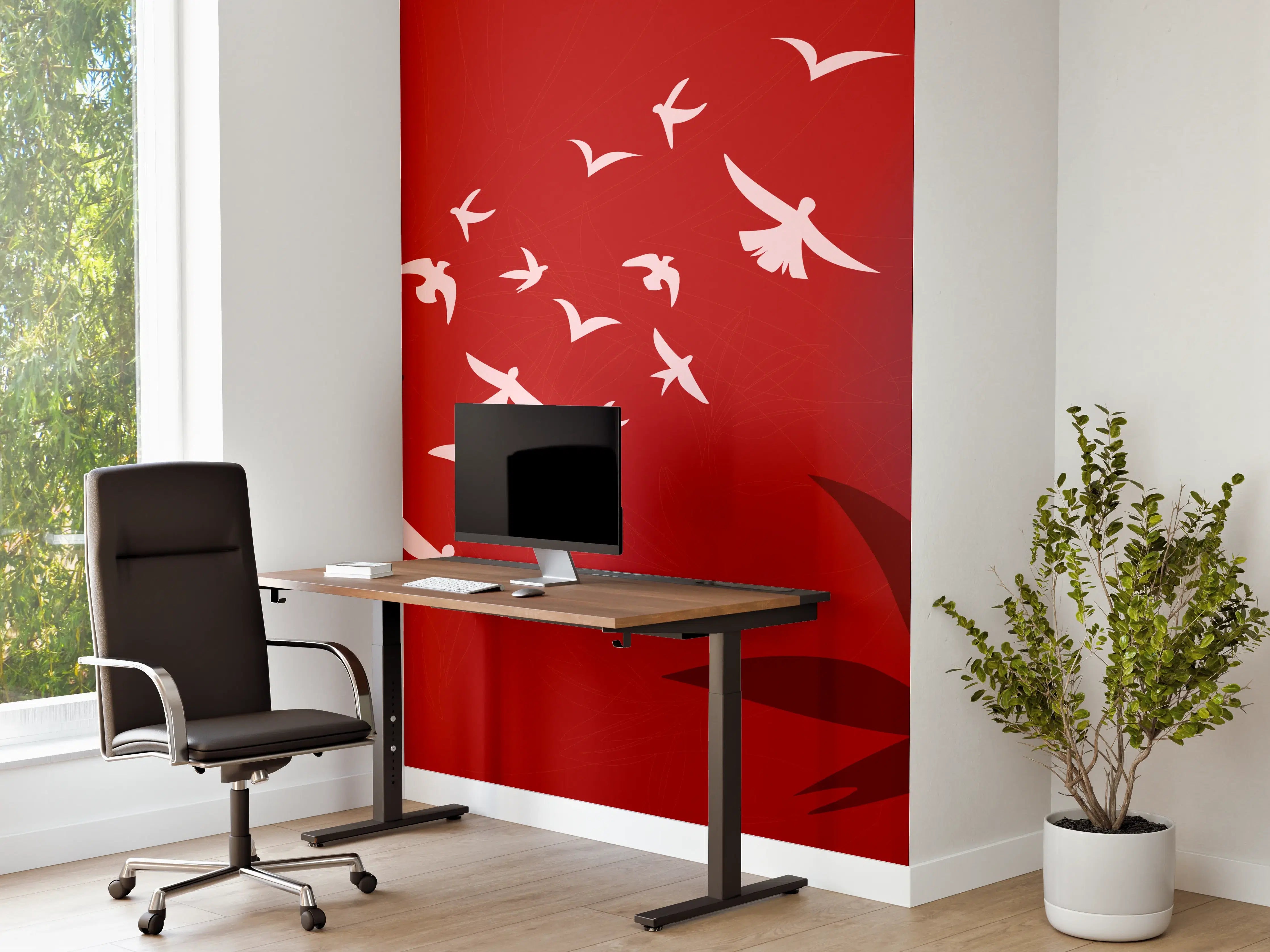 Büro Wandgestaltung - Asiatischer Sonnenuntergang Rot