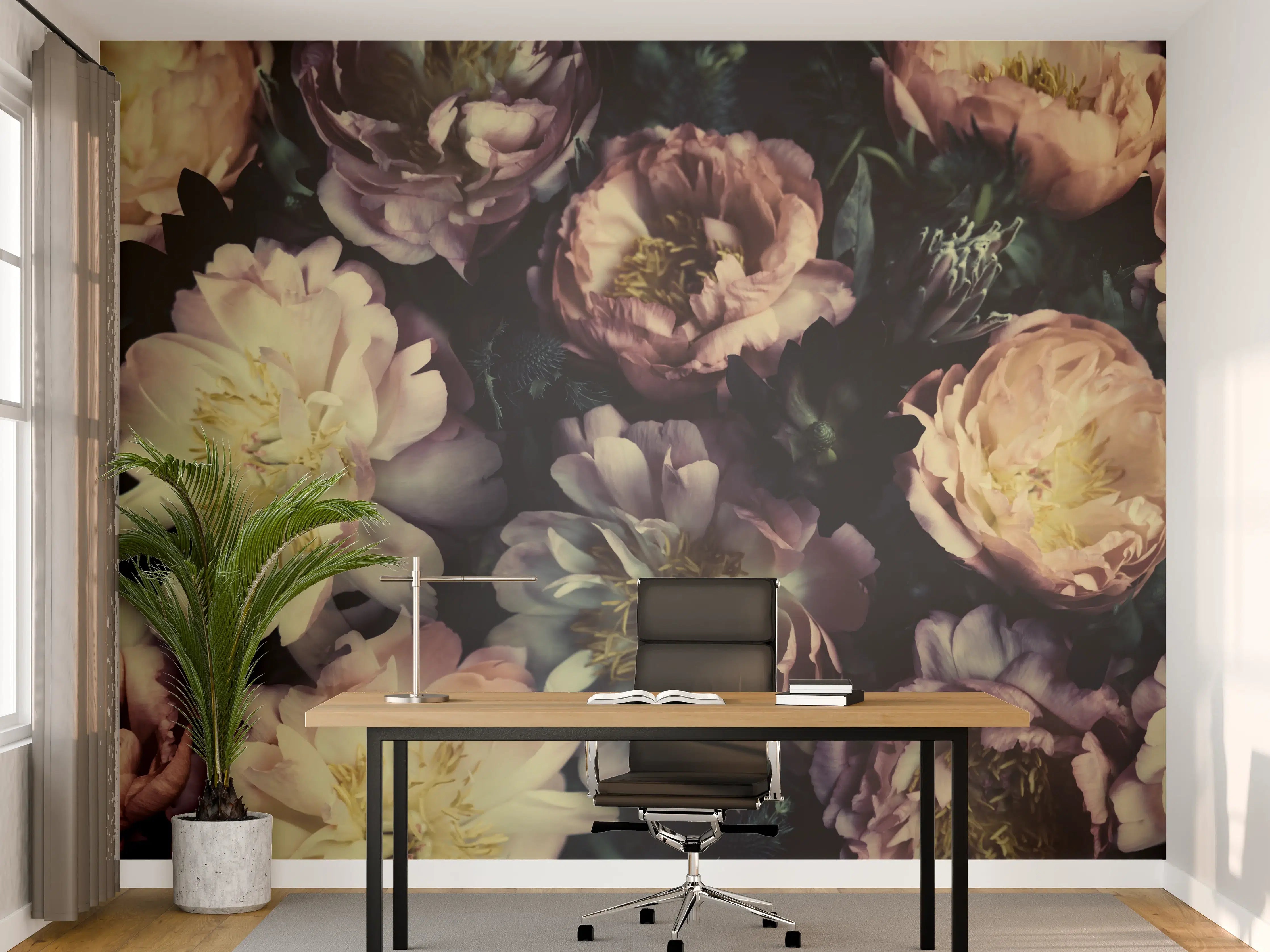 Büro Wandgestaltung - Atemberaubende Pfingstrosen