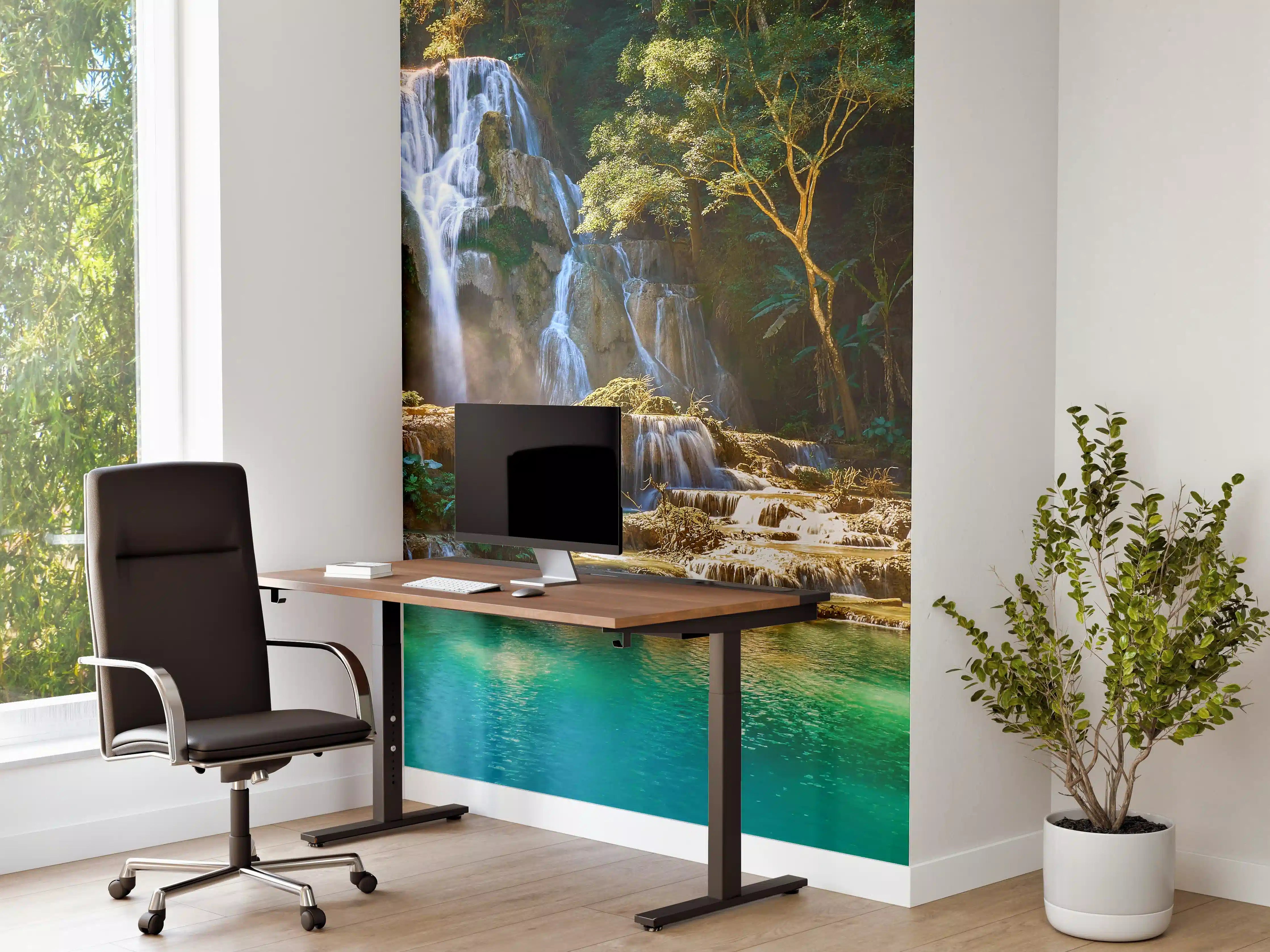 Büro Wandgestaltung - Atemberaubender Wasserfall in Laos
