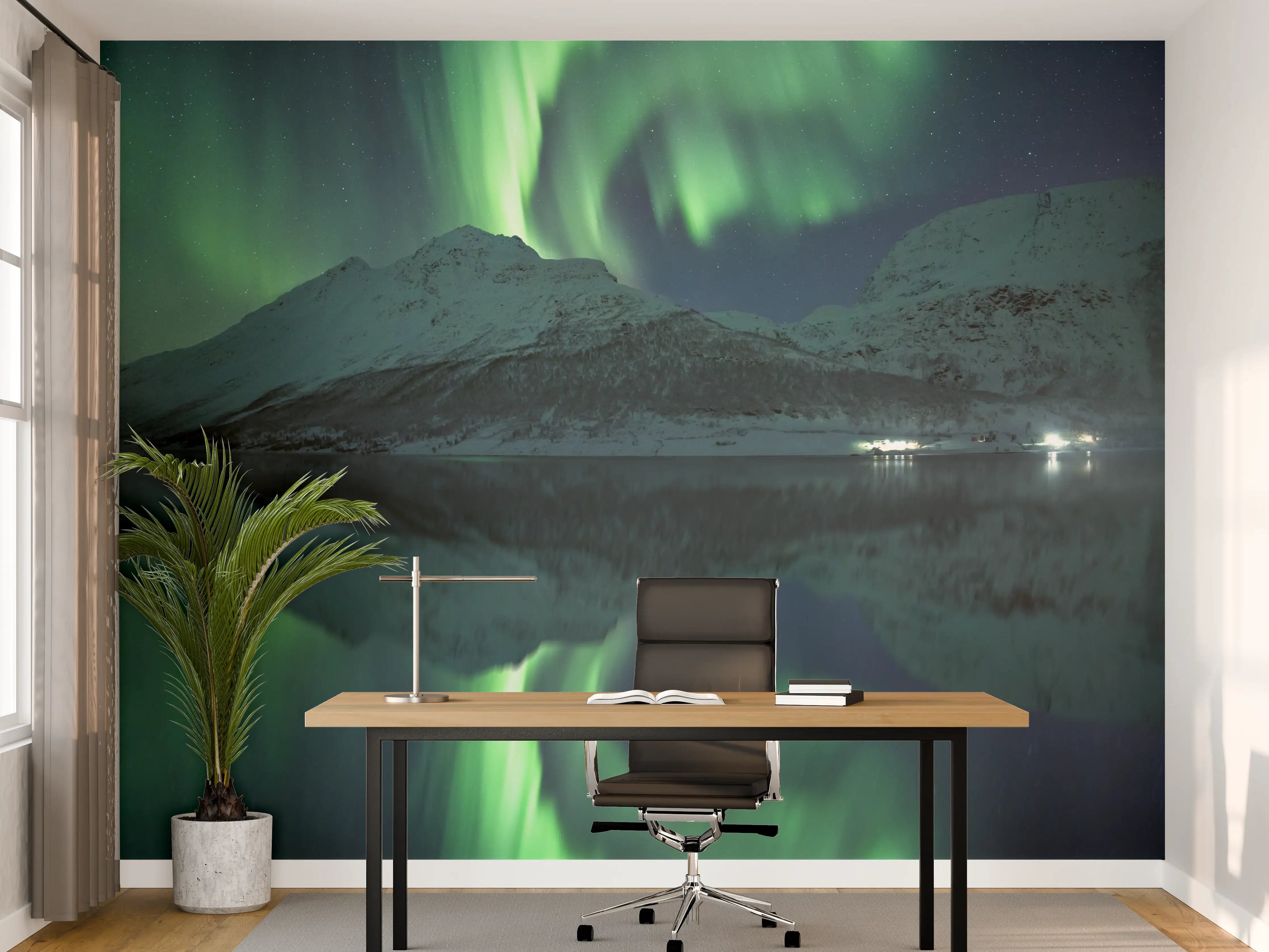 Büro Wandgestaltung - Aurora Borealis Reflexion