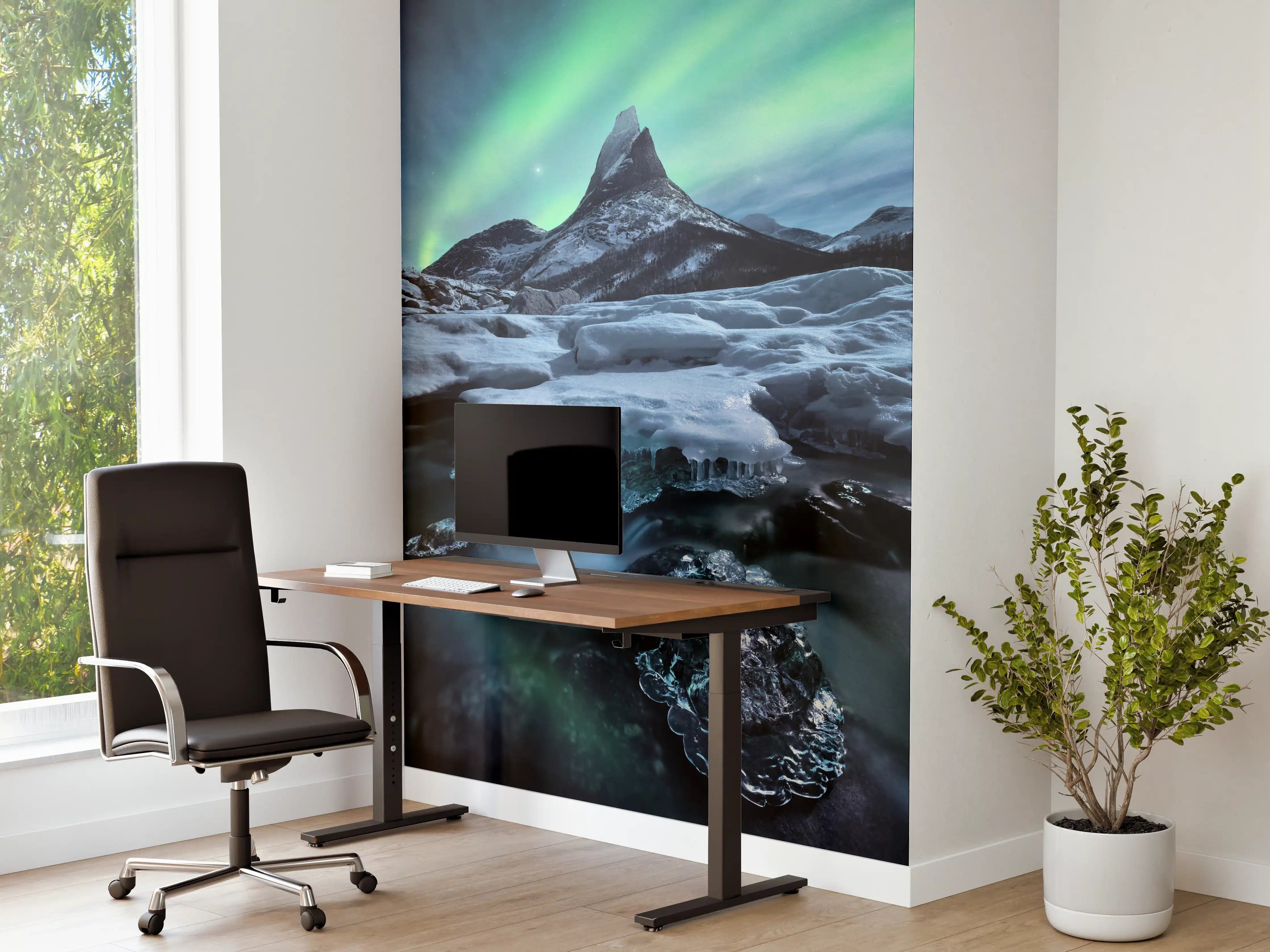 Büro Wandgestaltung - Aurora über Eisbergspitze
