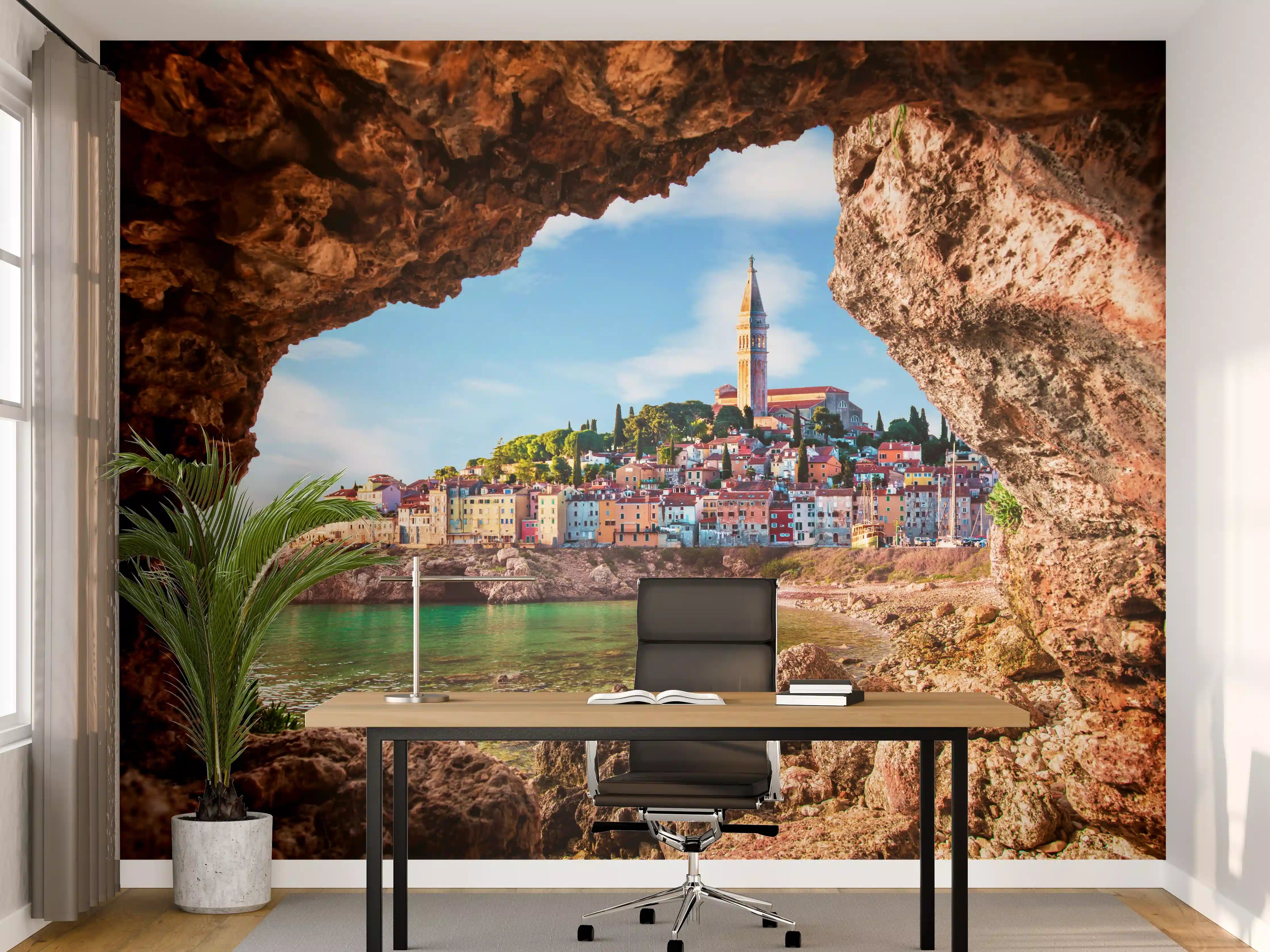 Büro Wandgestaltung - Außergewöhnlicher Blick auf alte Uhr in Piran