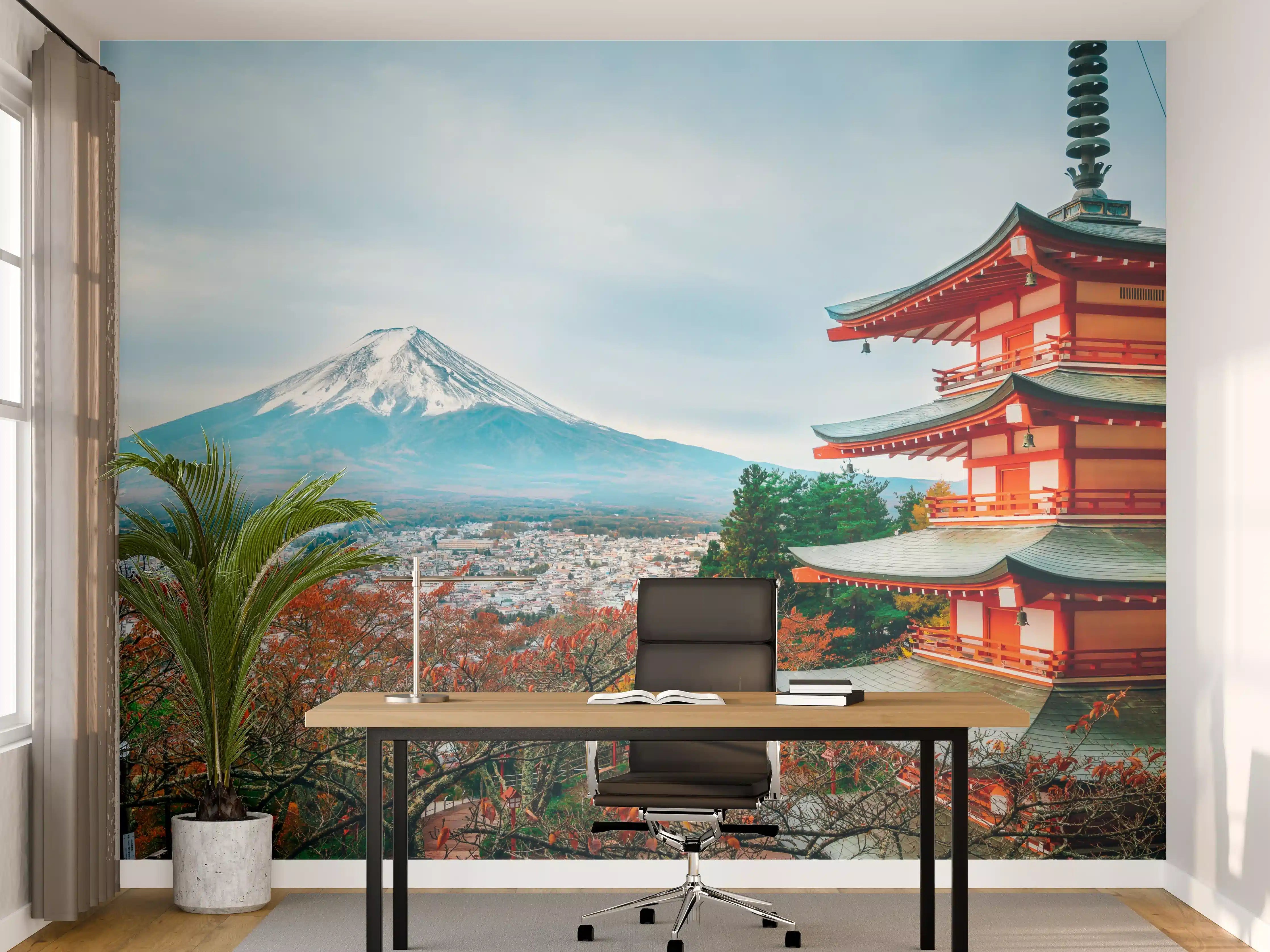 Büro Wandgestaltung - Aussicht auf Berg Fuji