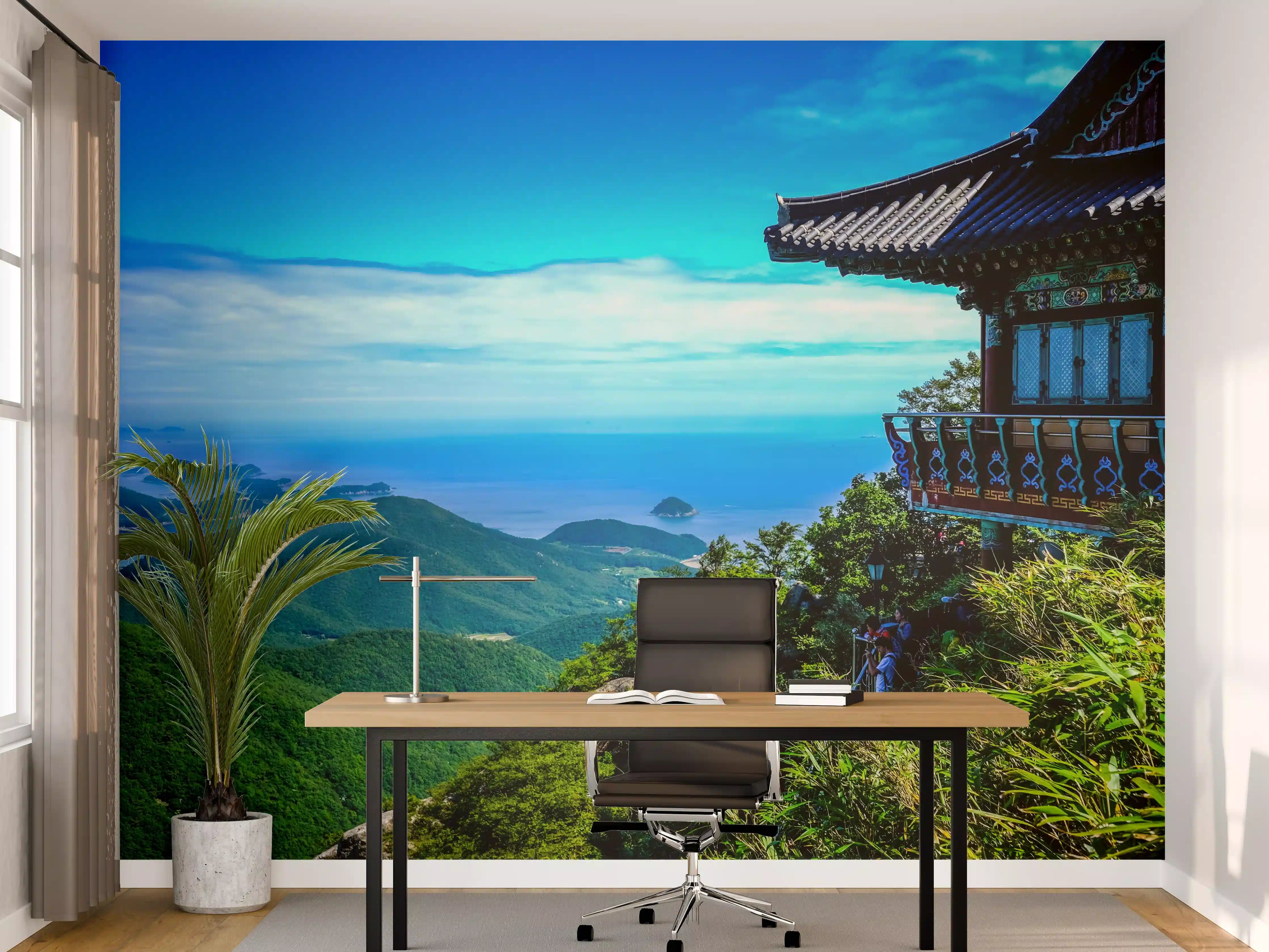 Büro Wandgestaltung - Aussicht eines Berges in Südkorea