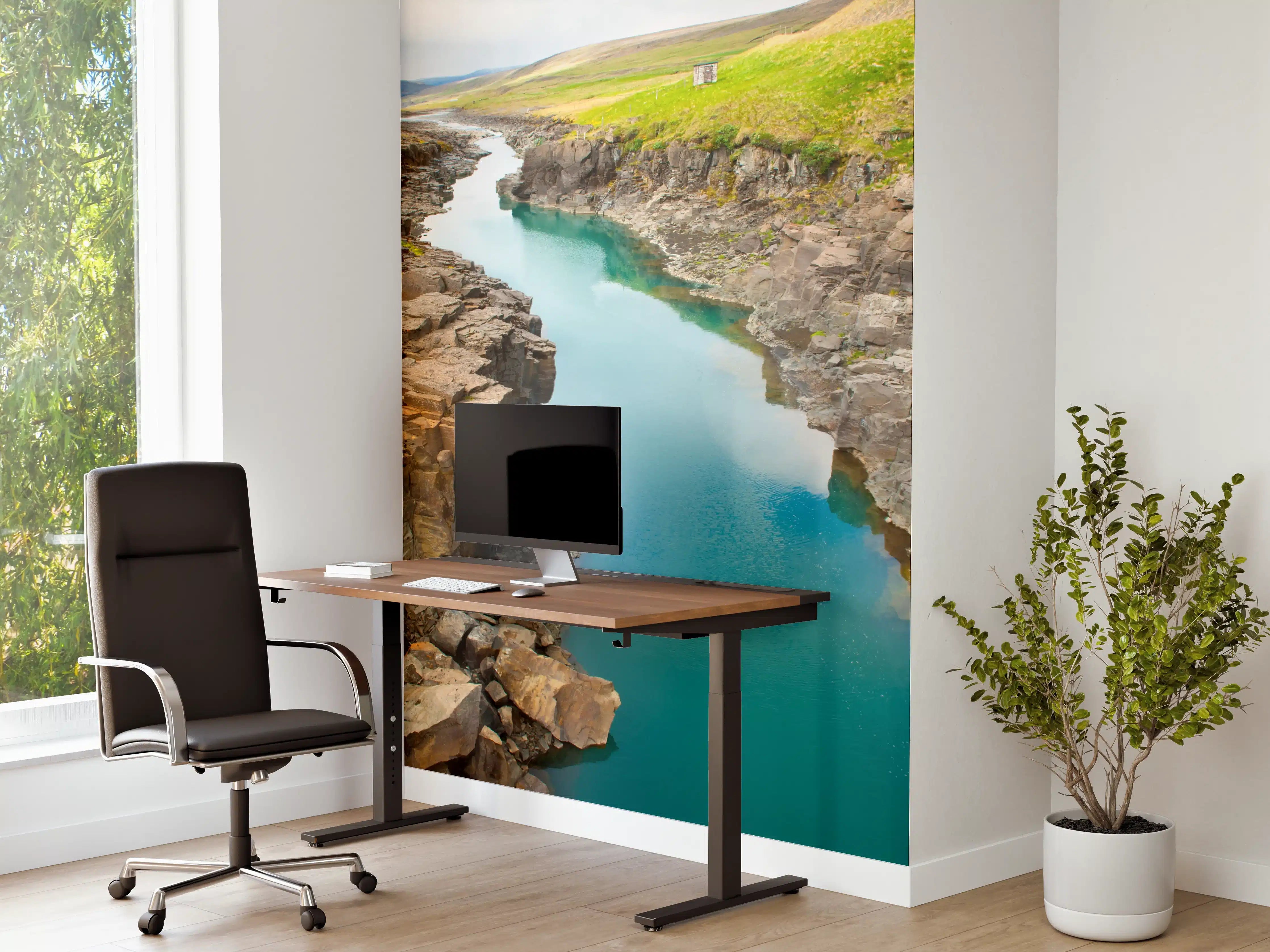 Büro Wandgestaltung - Bach in wildreicher Landschaft