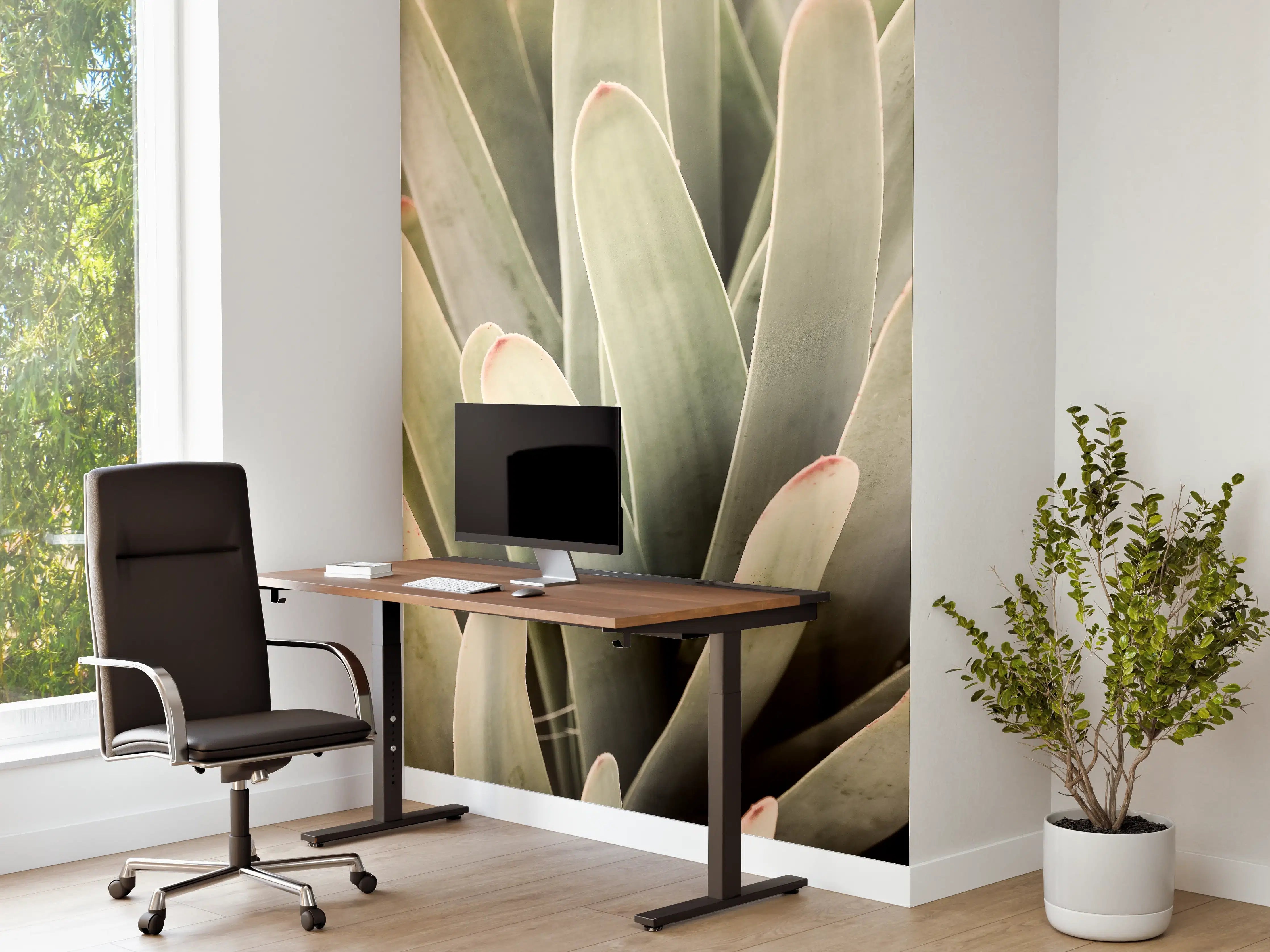 Büro Wandgestaltung - Baldrian mit grünen Blättern