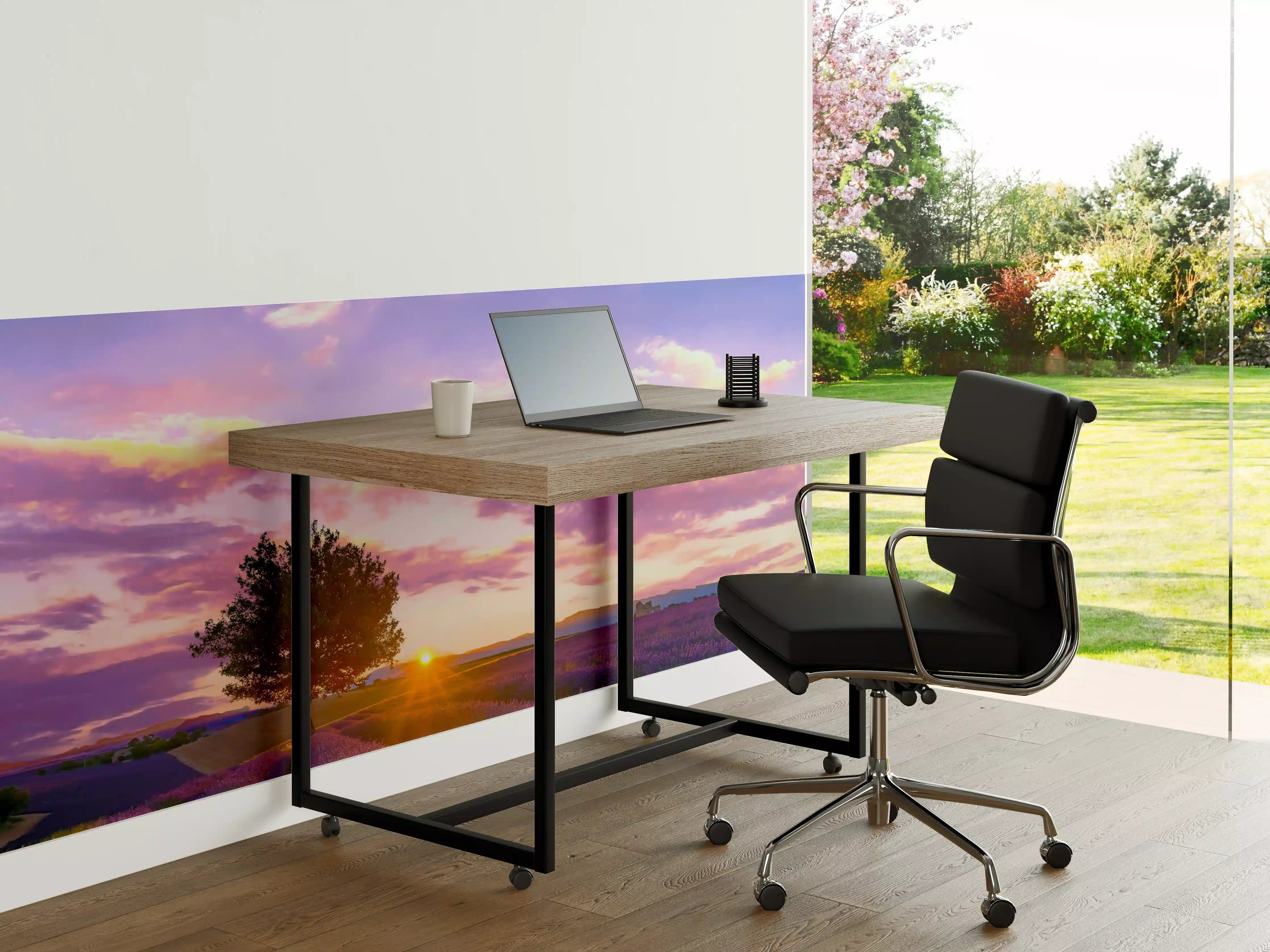 Büro Wandgestaltung - Baum im Lavendelfeld bei Sonnenuntergang in der Provence