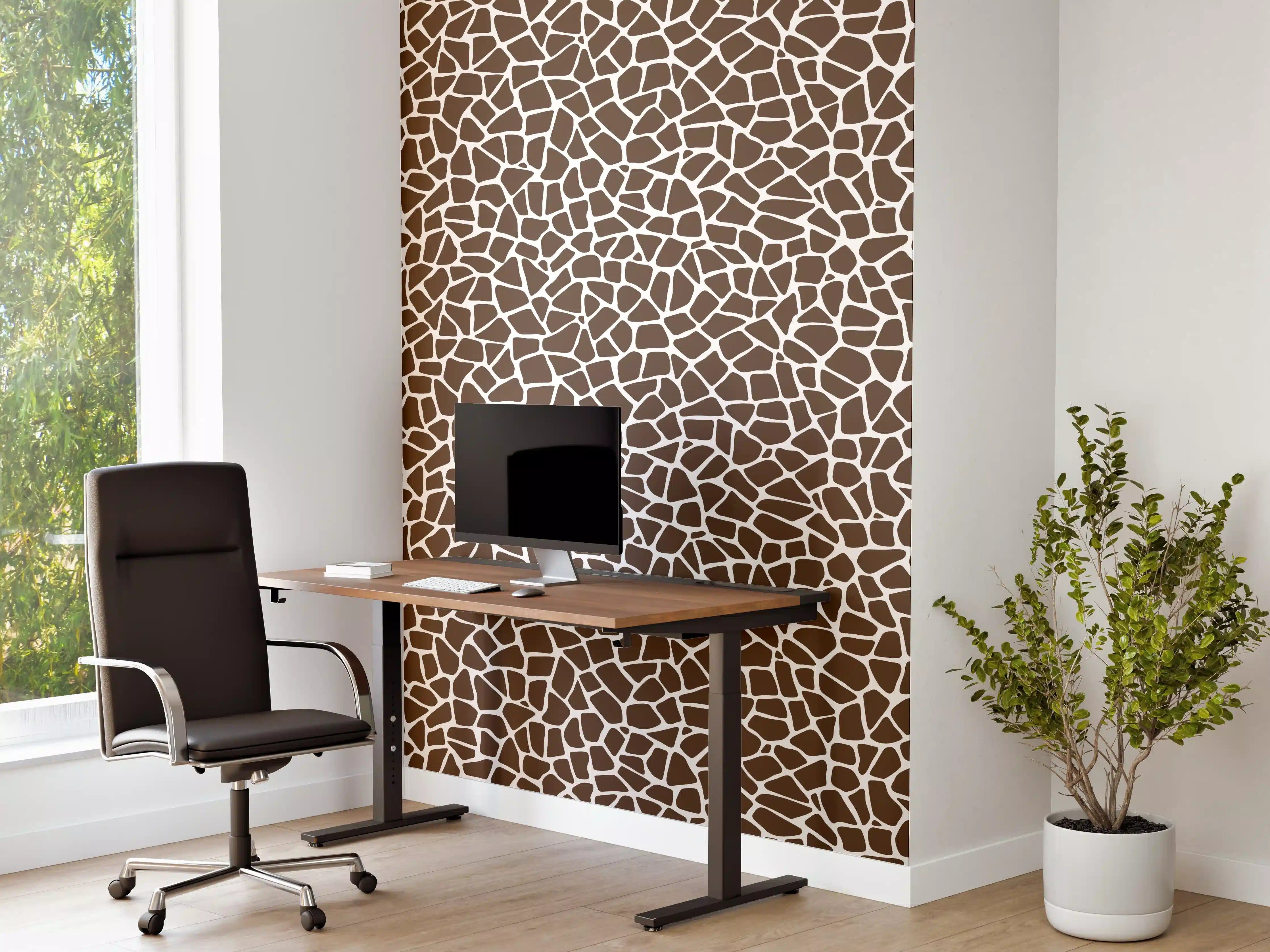 Büro Wandgestaltung - Beige- und Brauntöne, moderne Fliesen