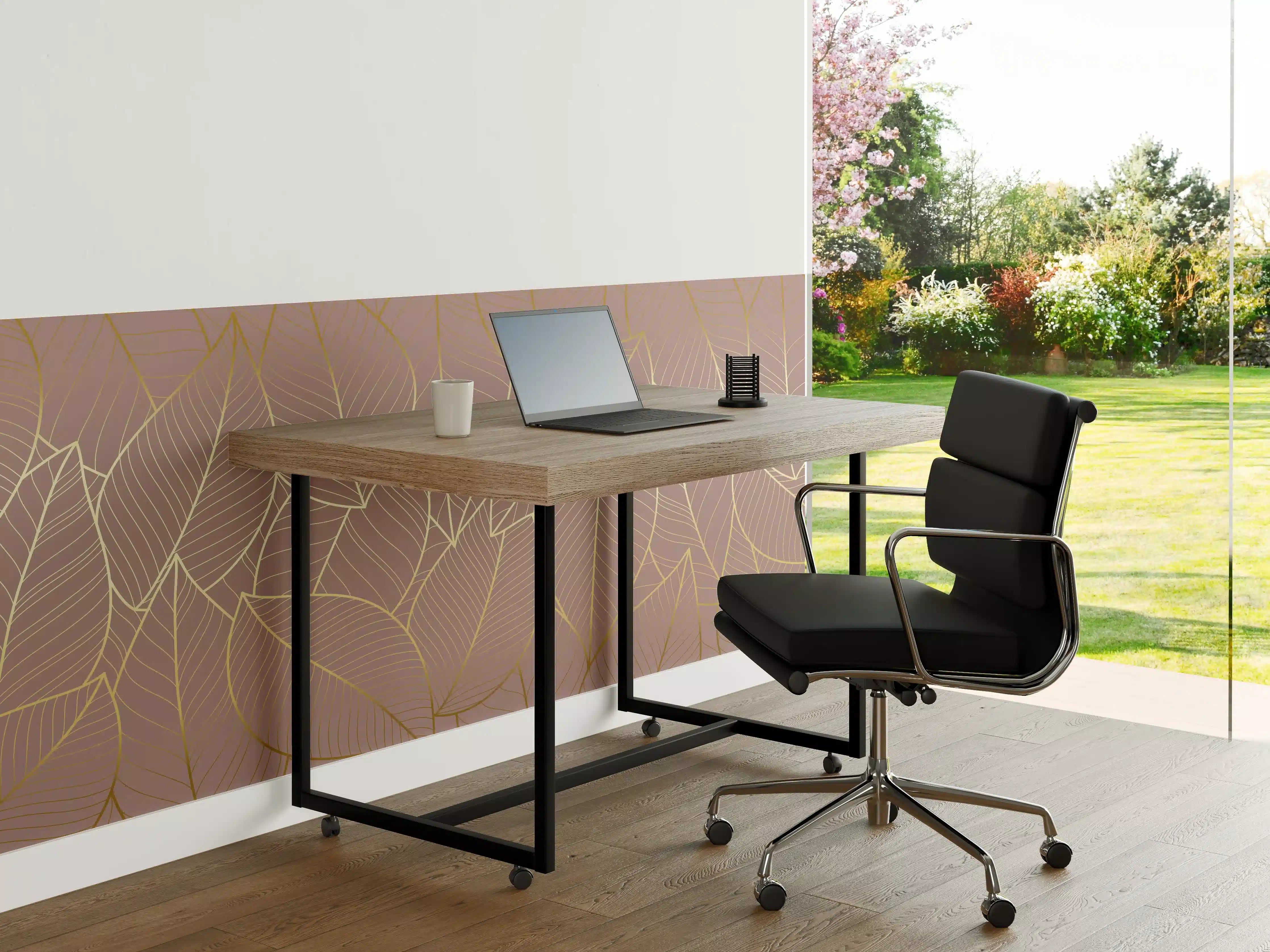 Büro Wandgestaltung - Beige Blattgold Struktur