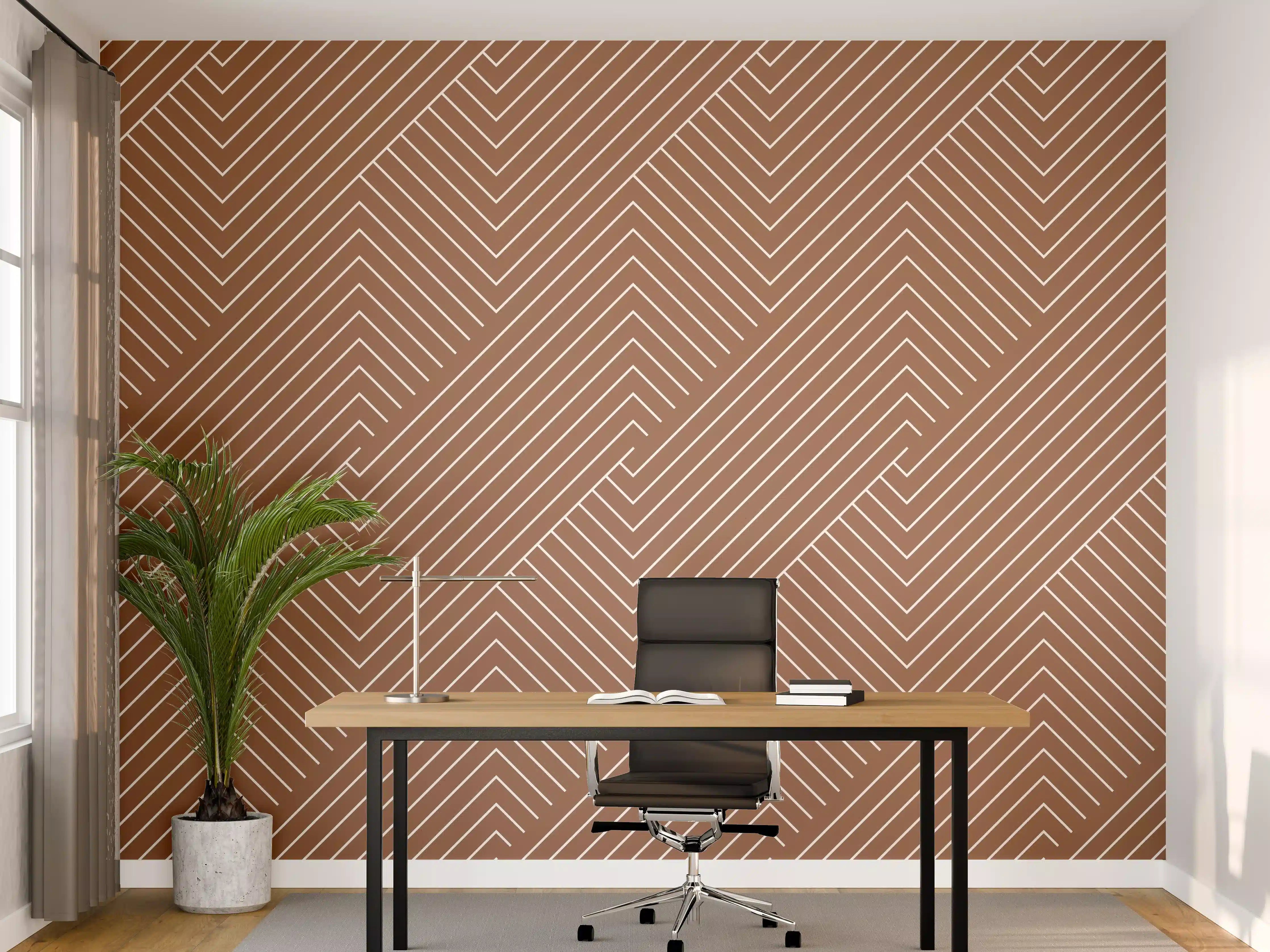 Büro Wandgestaltung - Beige-Braune Geometrische Fliesen