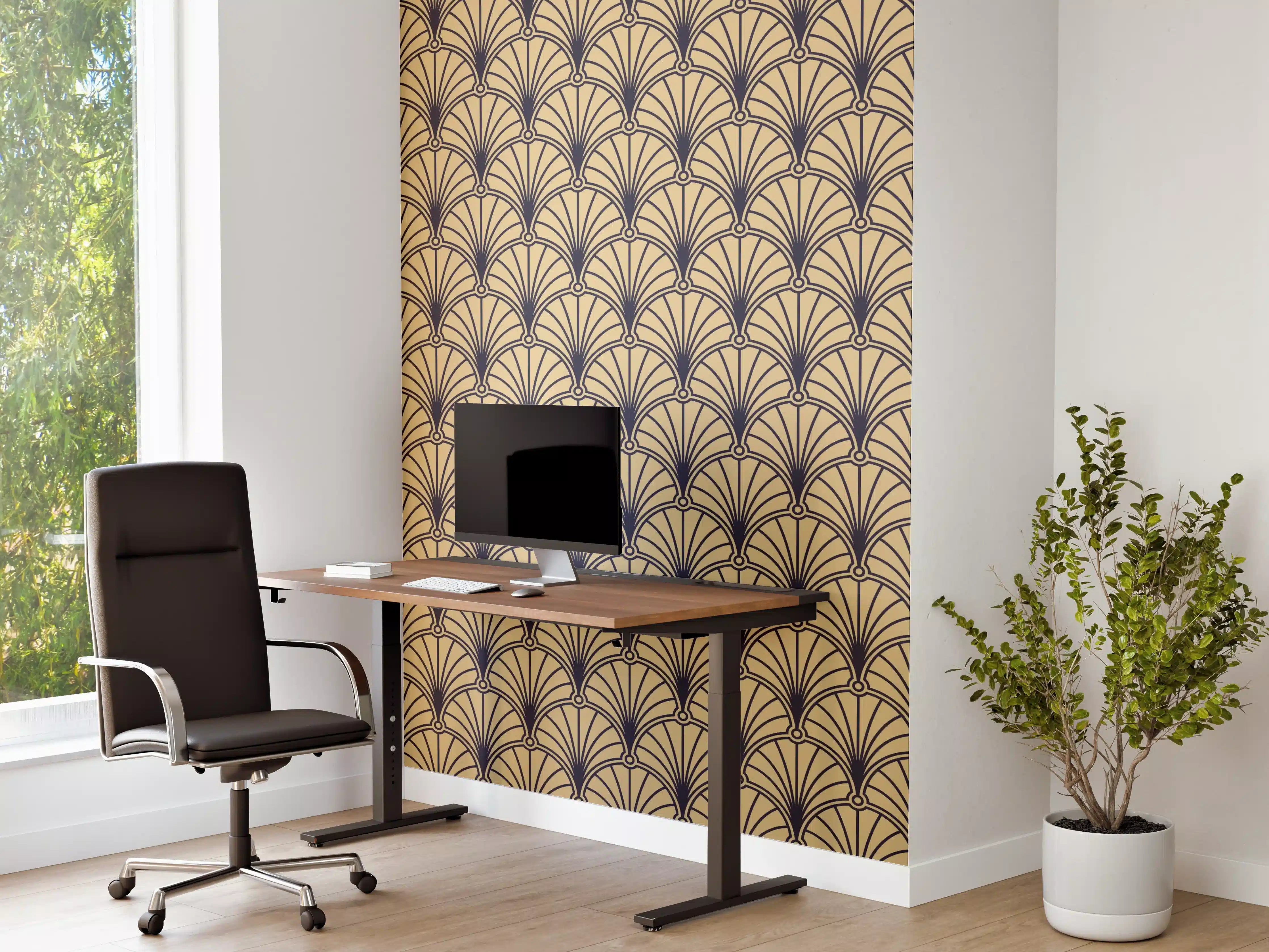 Büro Wandgestaltung - Beige Braune Webstruktur