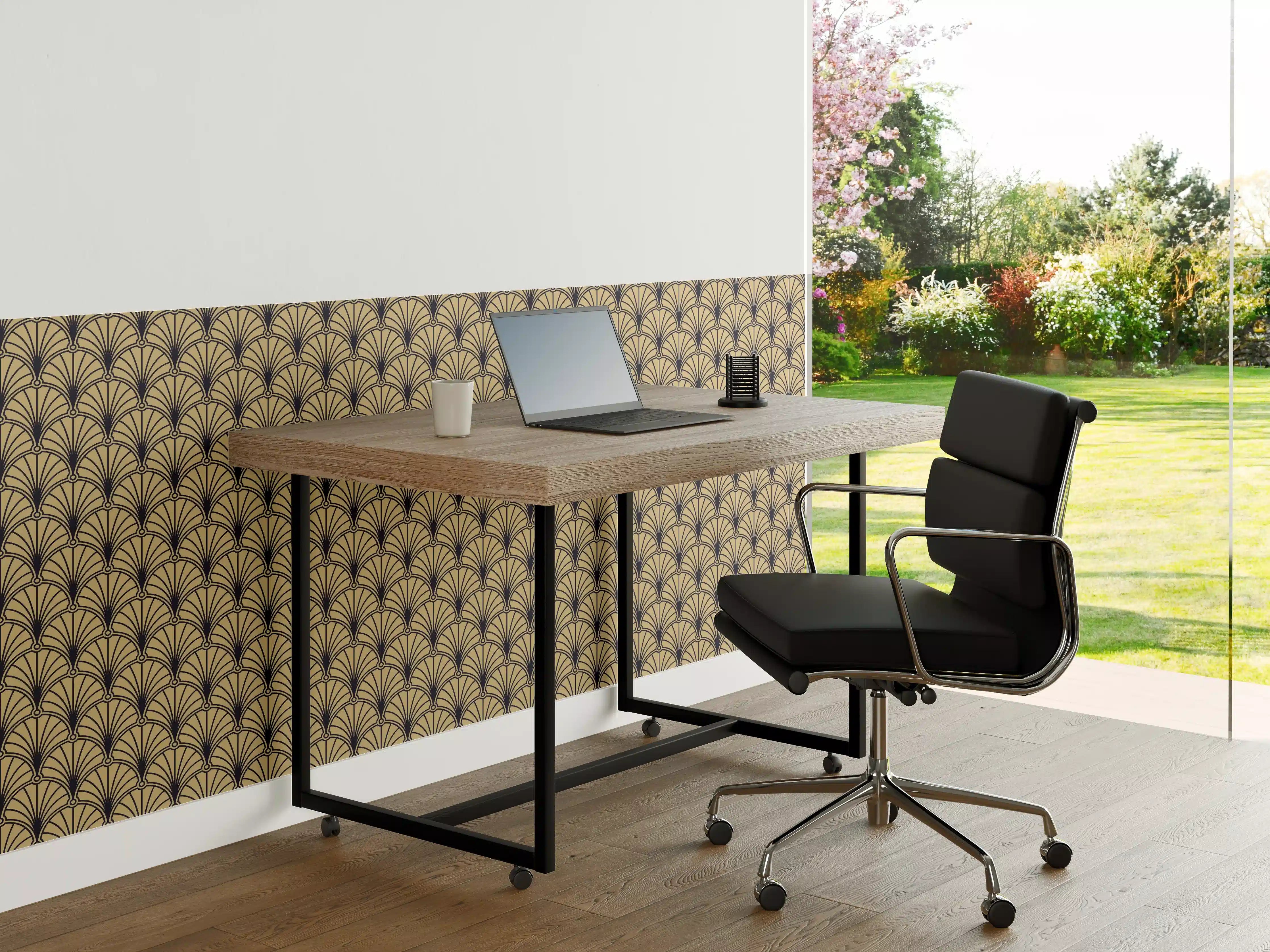 Büro Wandgestaltung - Beige Braune Webstruktur