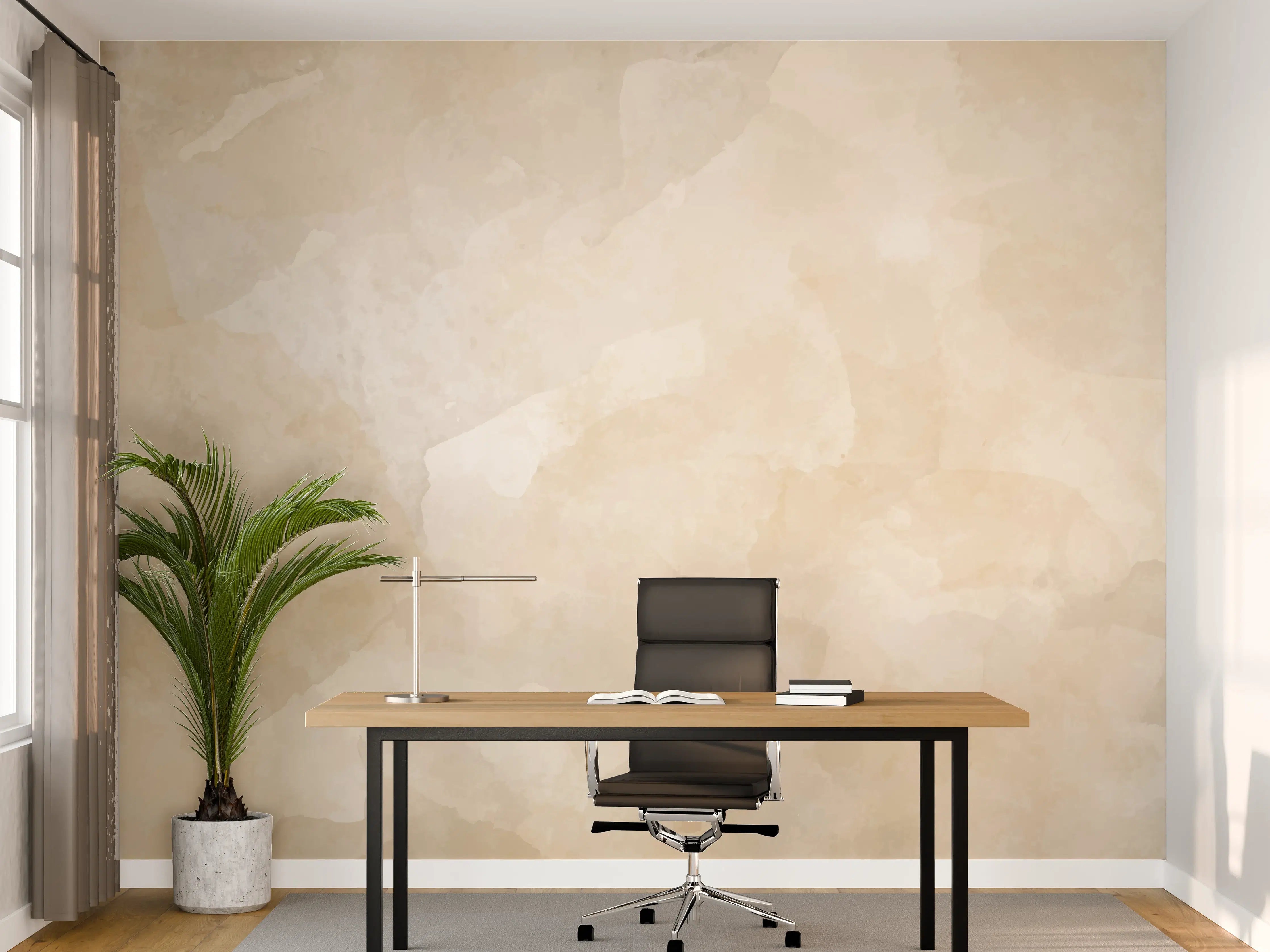 Büro Wandgestaltung - Beige-Graue Edelstein-Optik