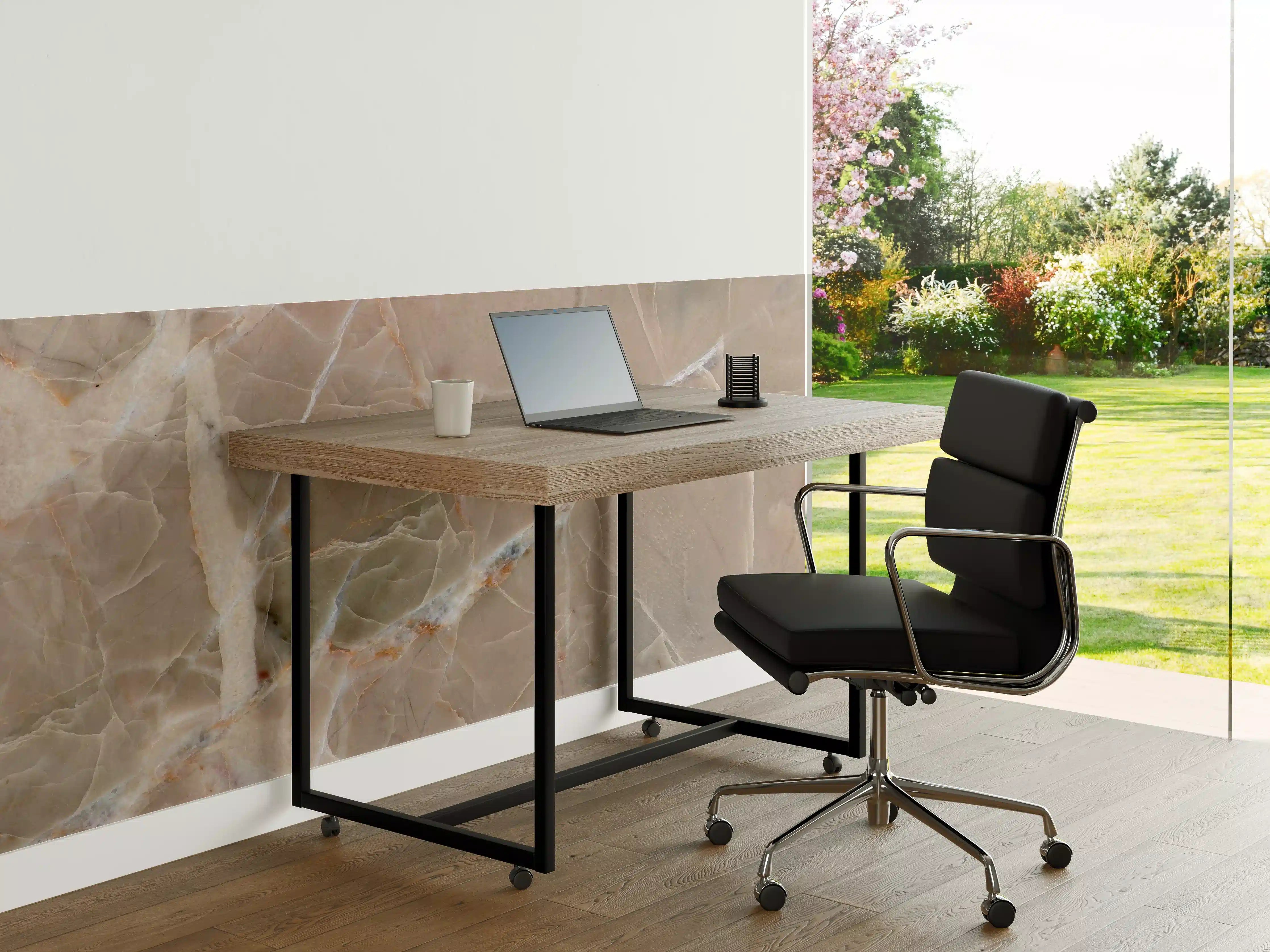 Büro Wandgestaltung - Beige Marmor mit weißen Adern