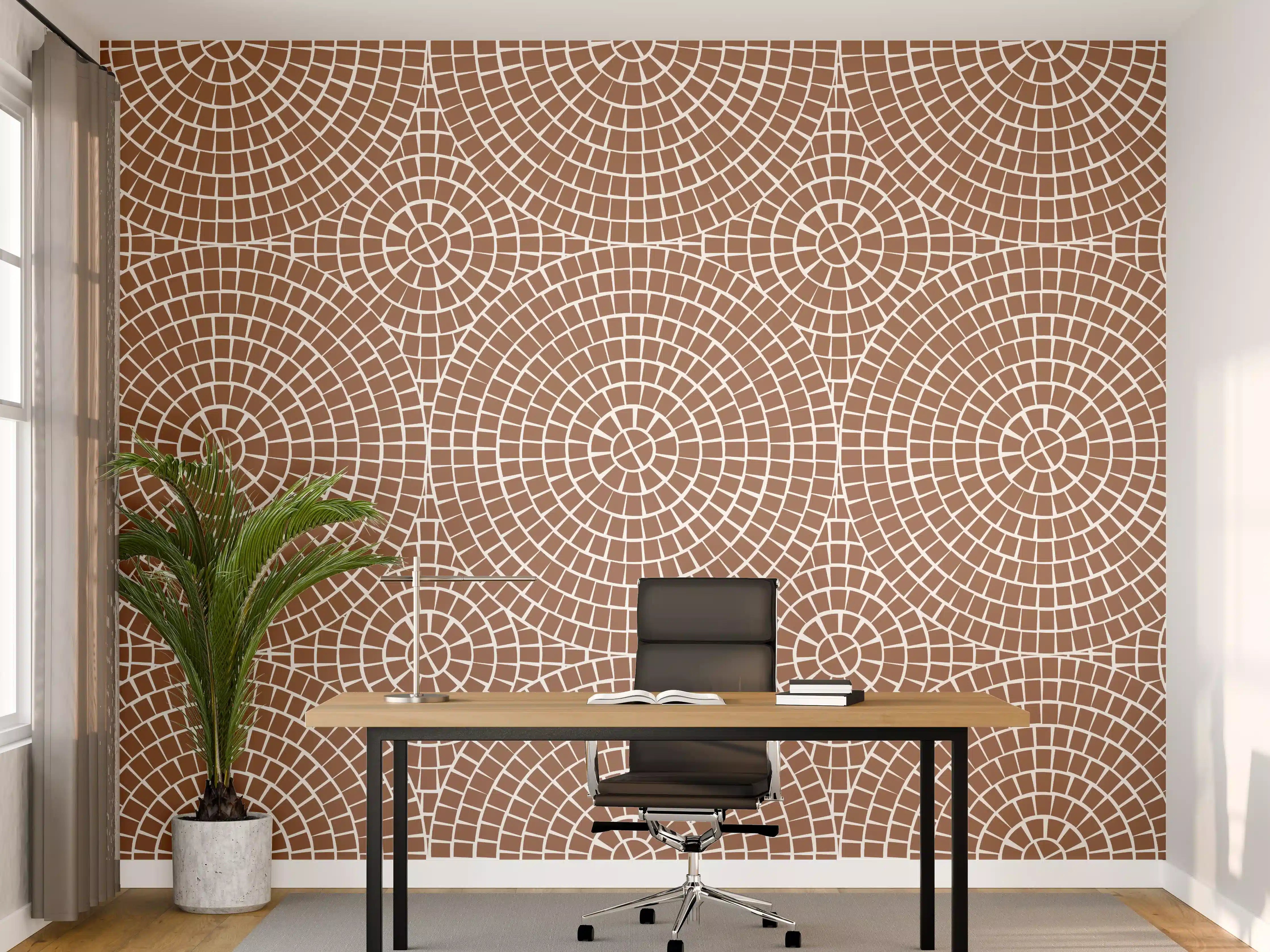 Büro Wandgestaltung - Beige-Mosaik-Design