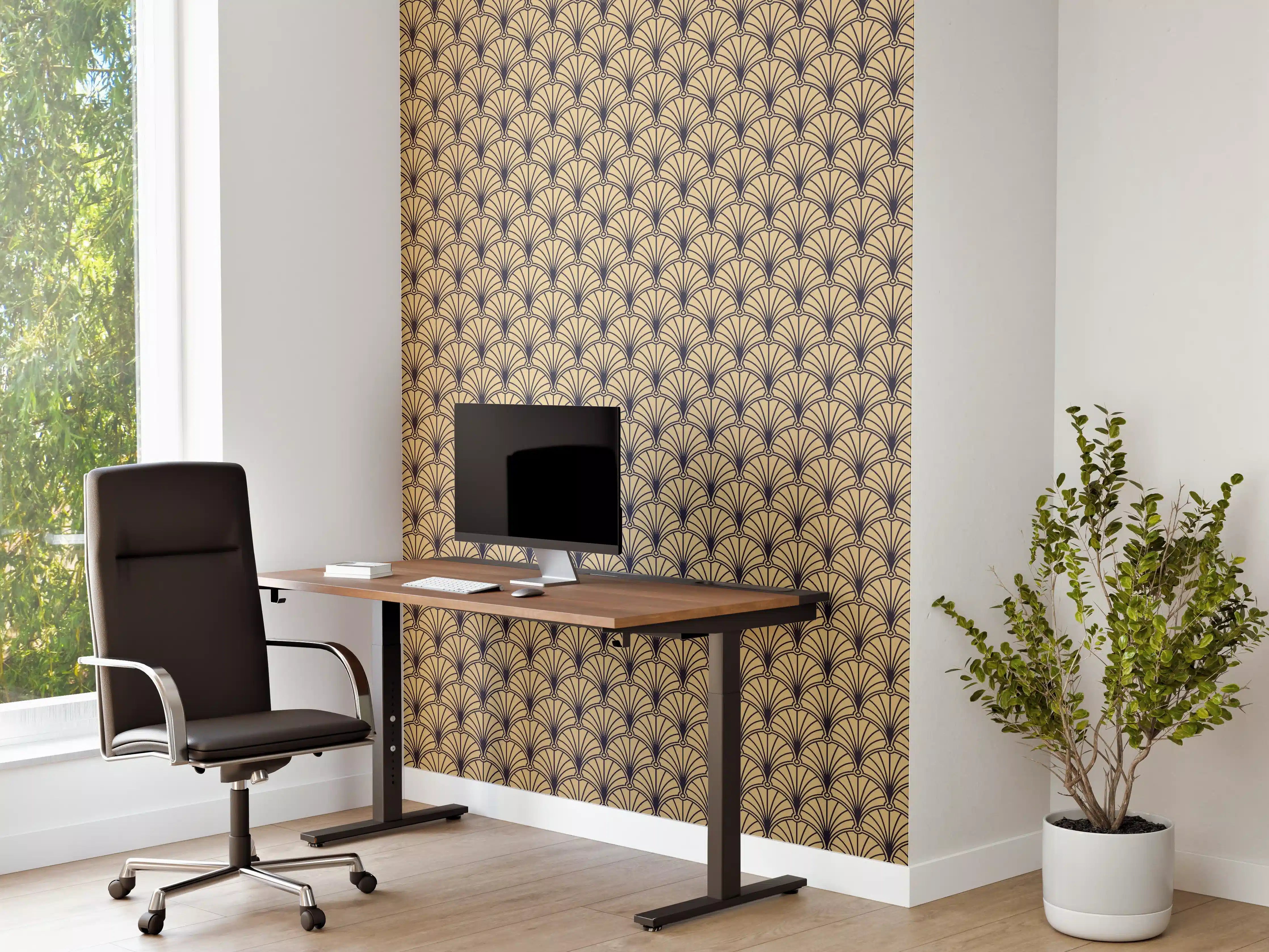 Büro Wandgestaltung - Beige Muster Tapete