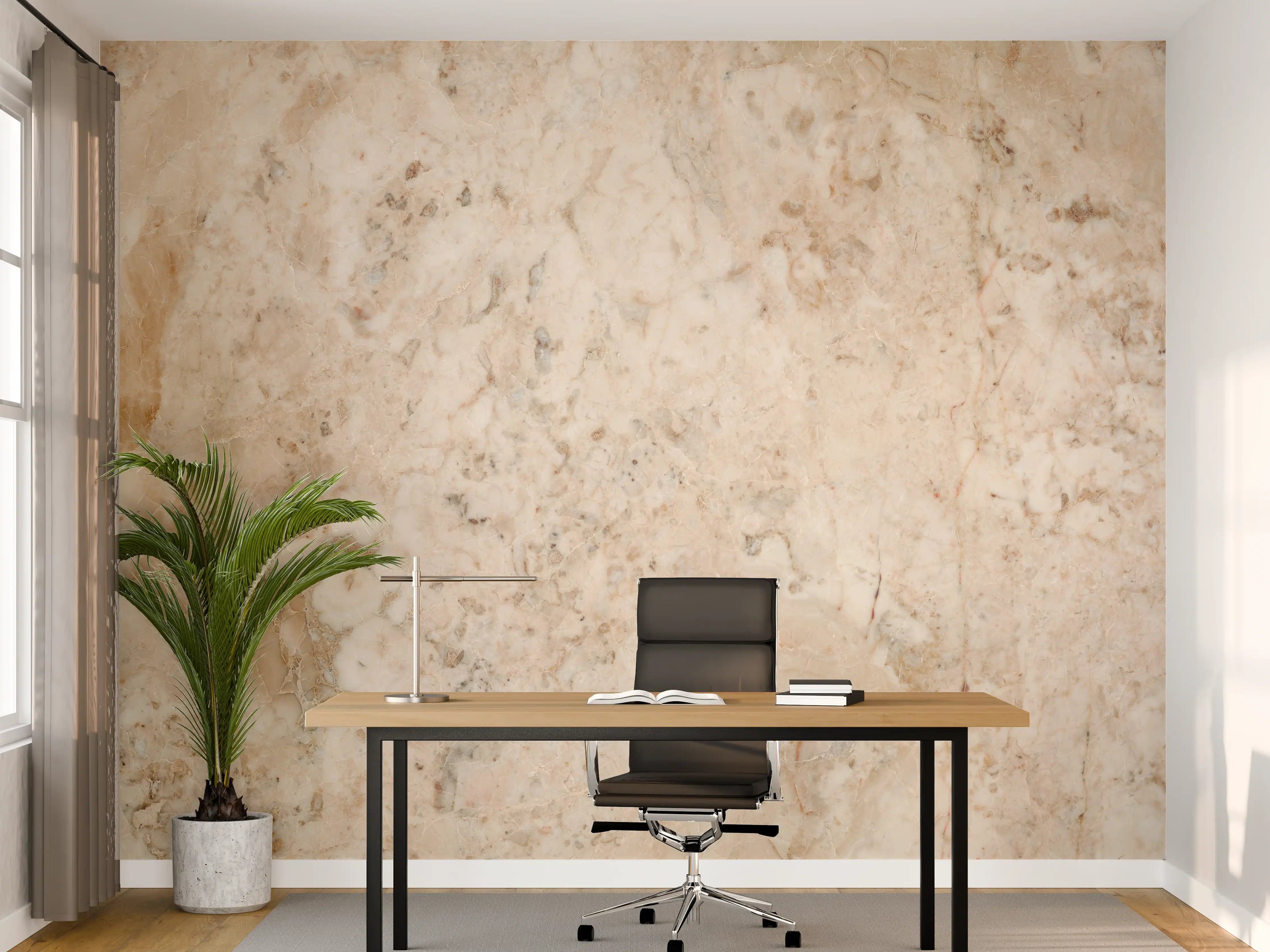 Büro Wandgestaltung - Beige Naturmarmor Stein Textur