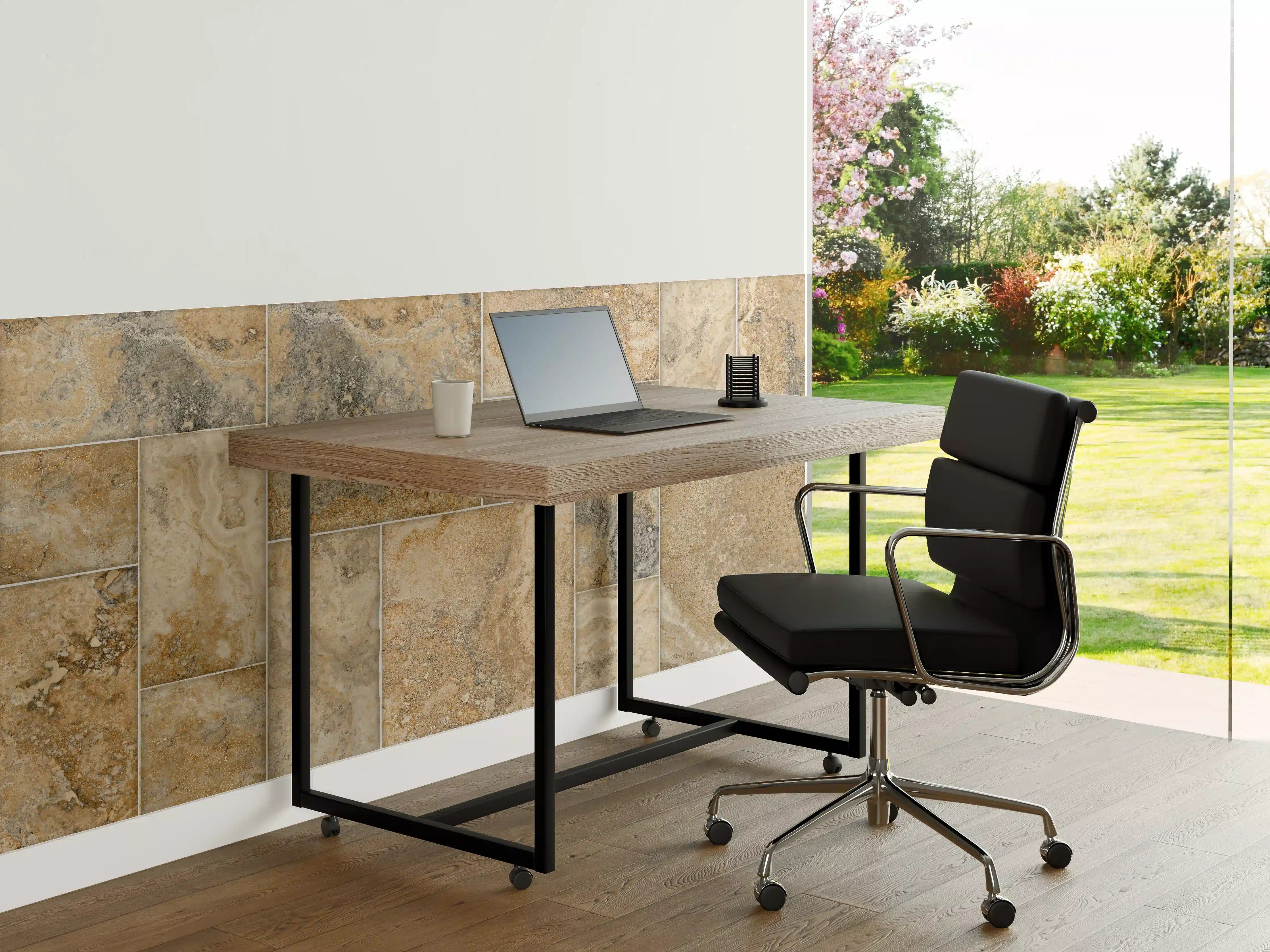 Büro Wandgestaltung - Beige Naturstein Wandtextur