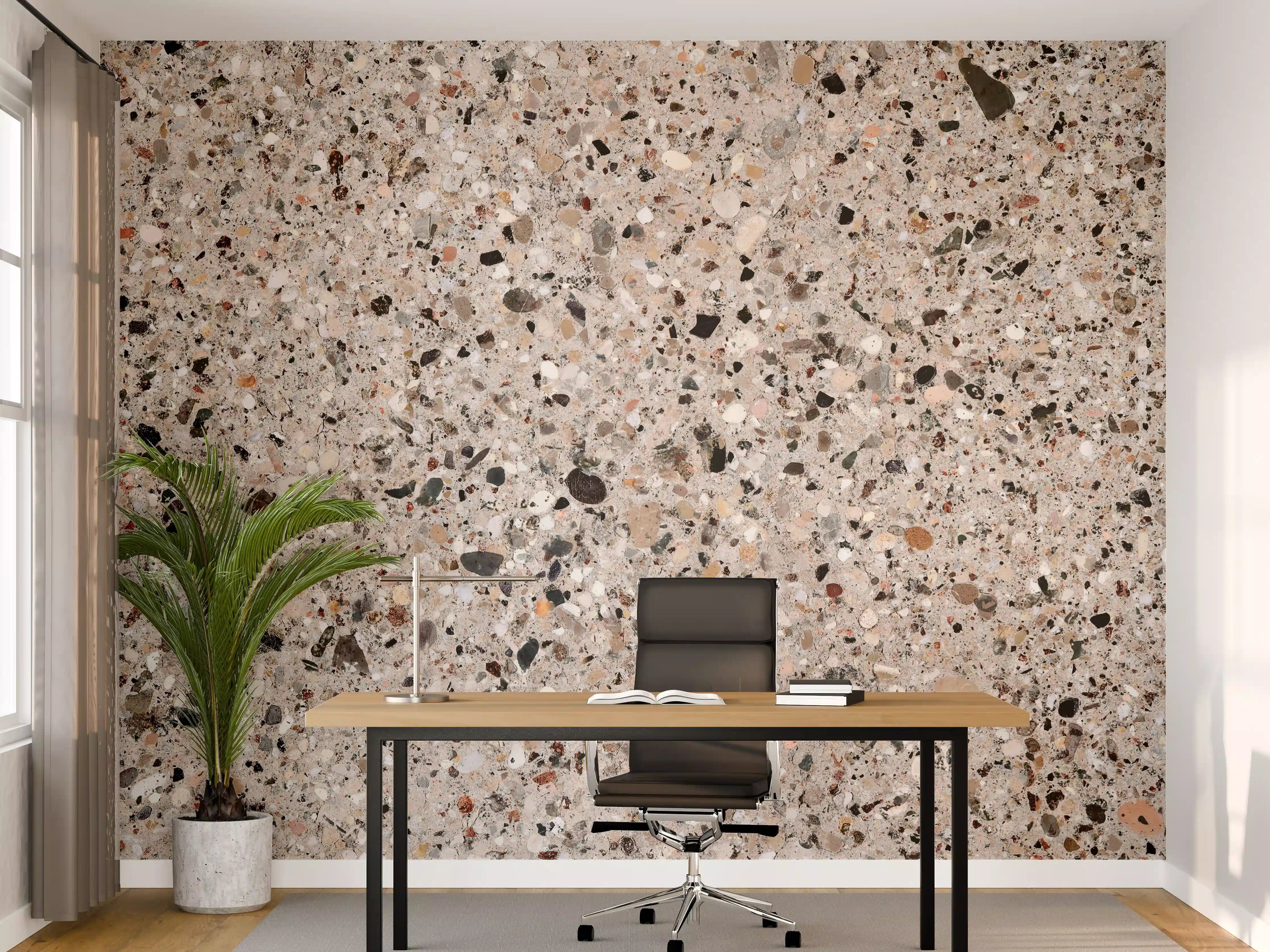 Büro Wandgestaltung - Beige Steinterrazzo Textur