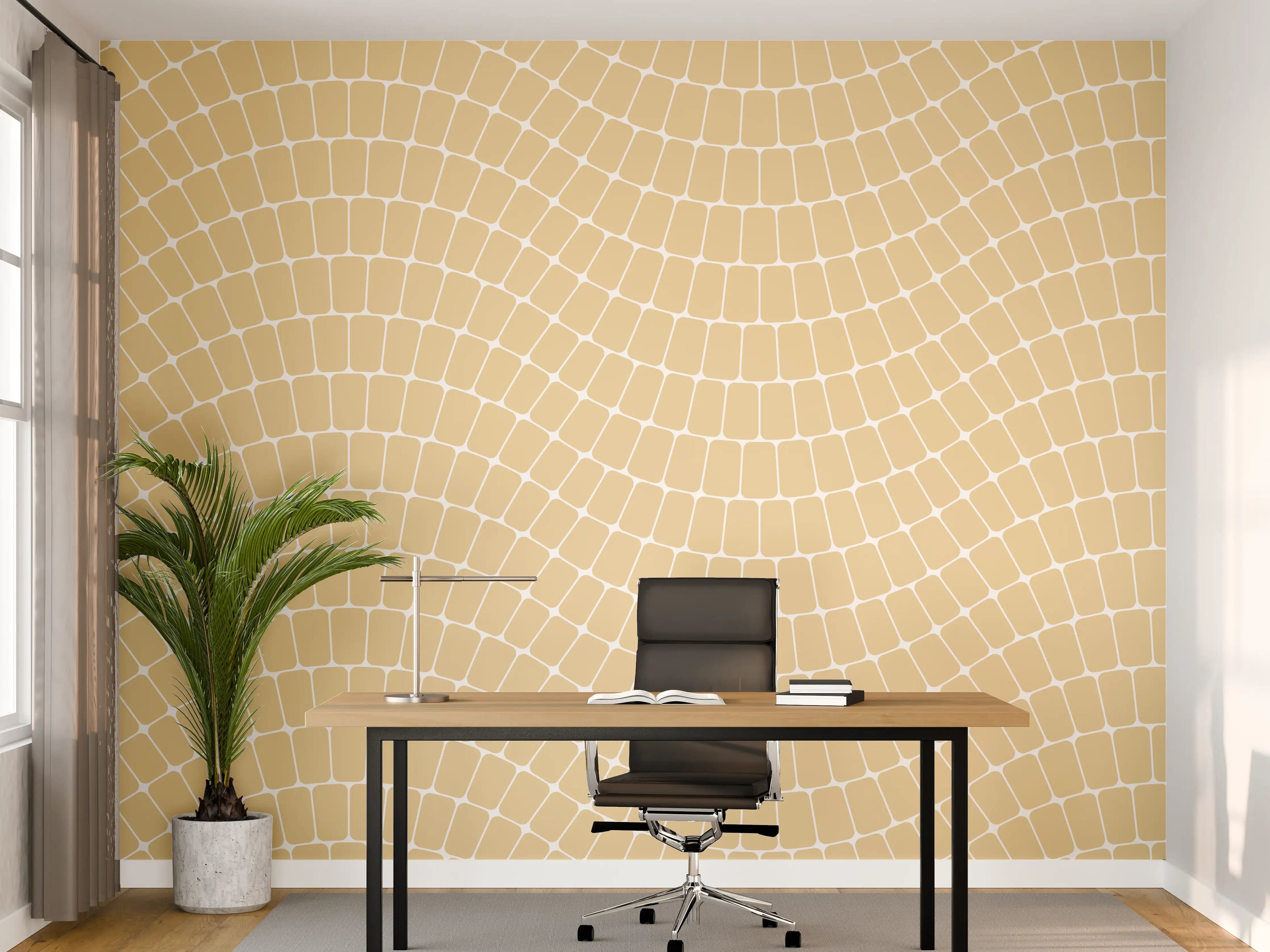 Büro Wandgestaltung - Beige-warme Wellenmuster