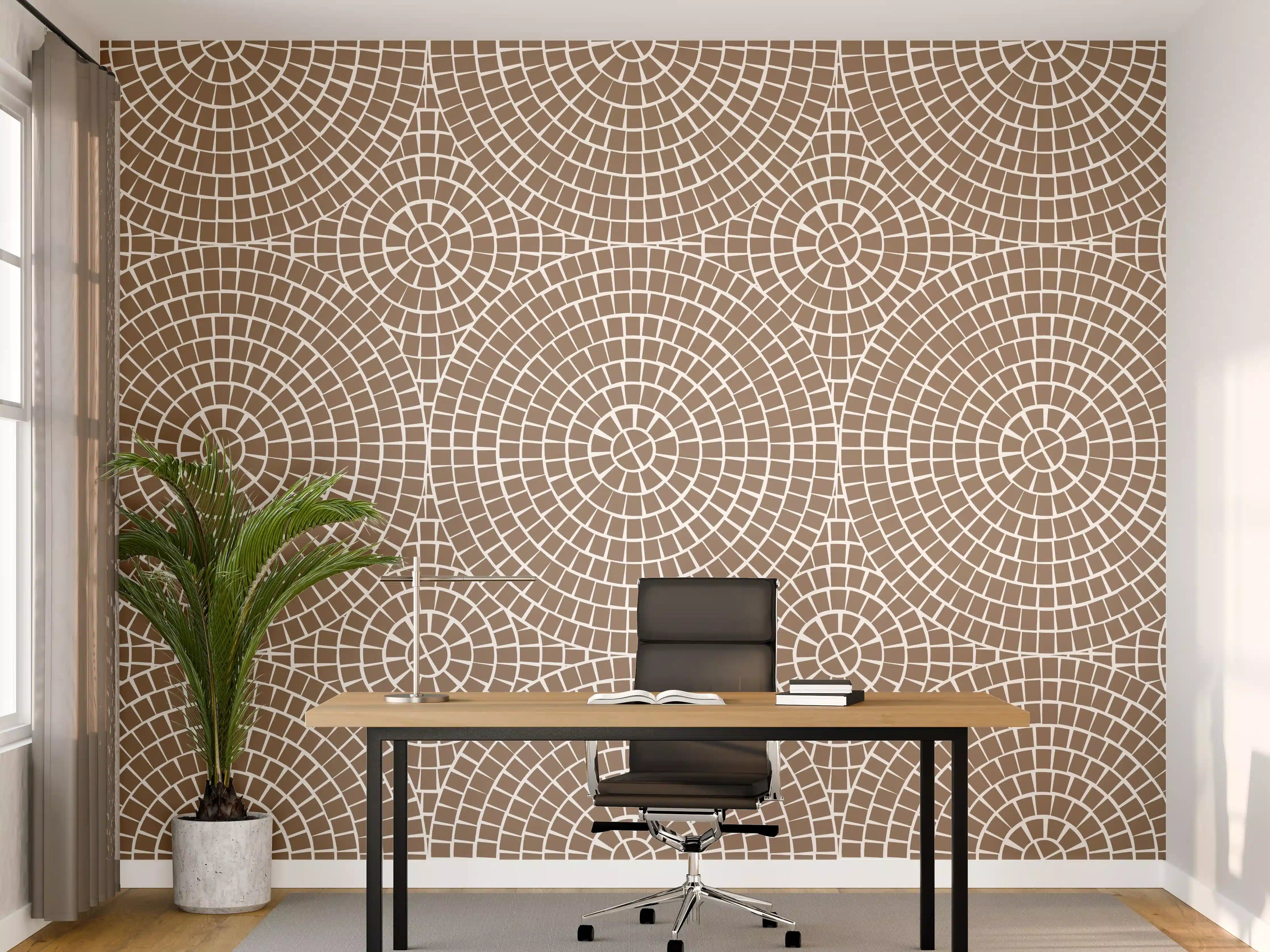 Büro Wandgestaltung - Beige-weiße Mosaik-Fliese