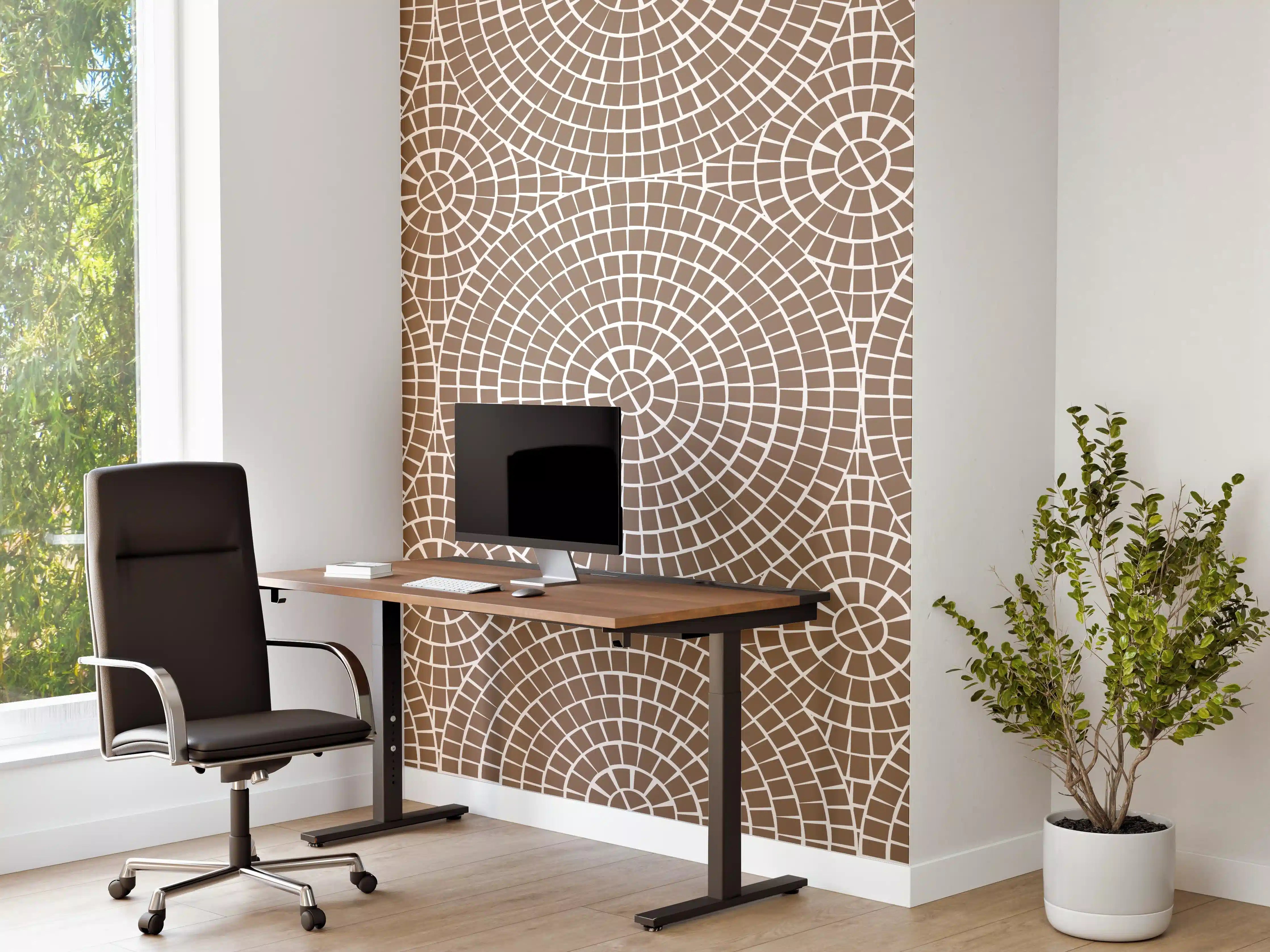 Büro Wandgestaltung - Beige-weiße Mosaik-Fliese
