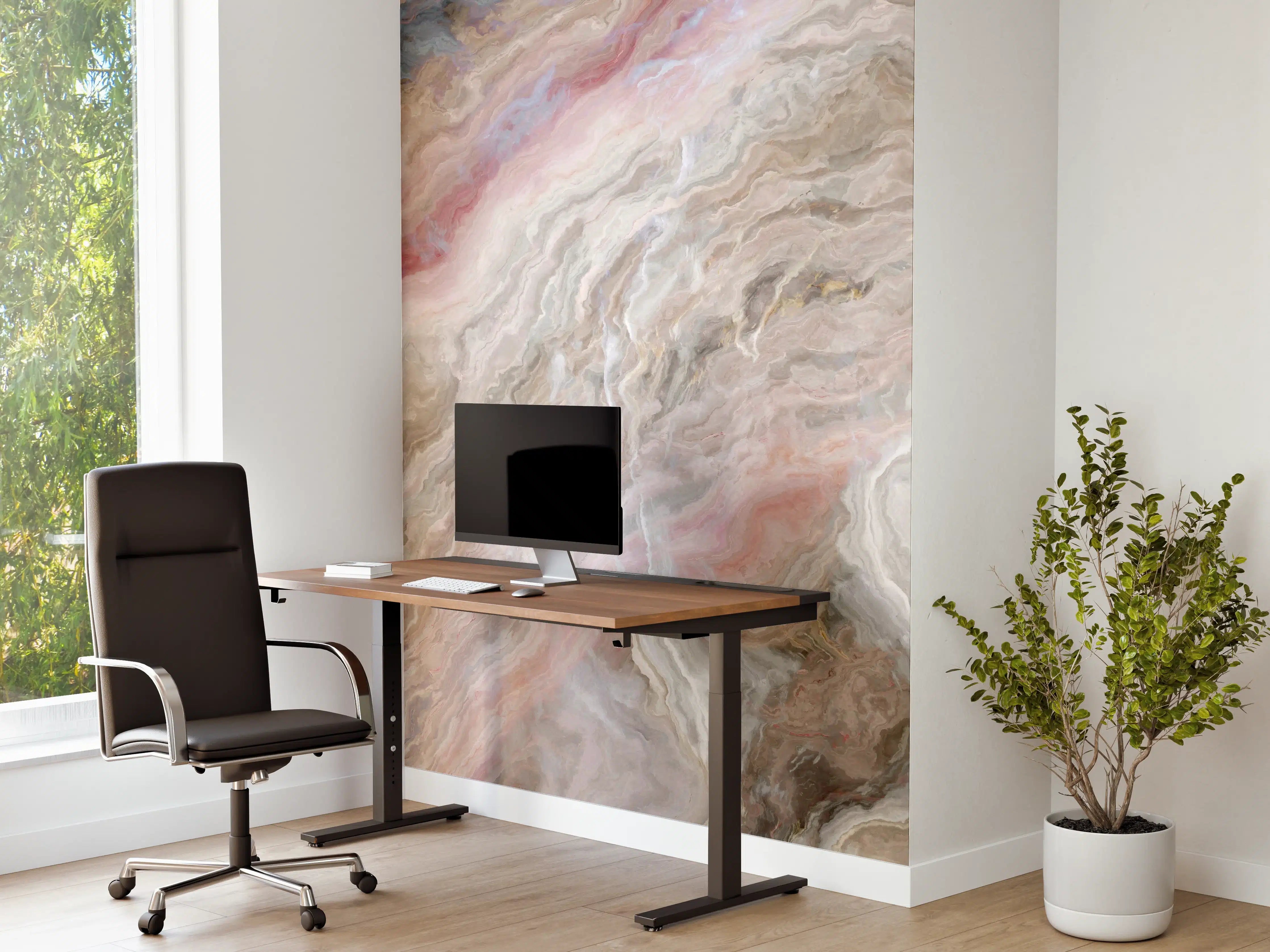 Büro Wandgestaltung - Beigefarbiger Marmor