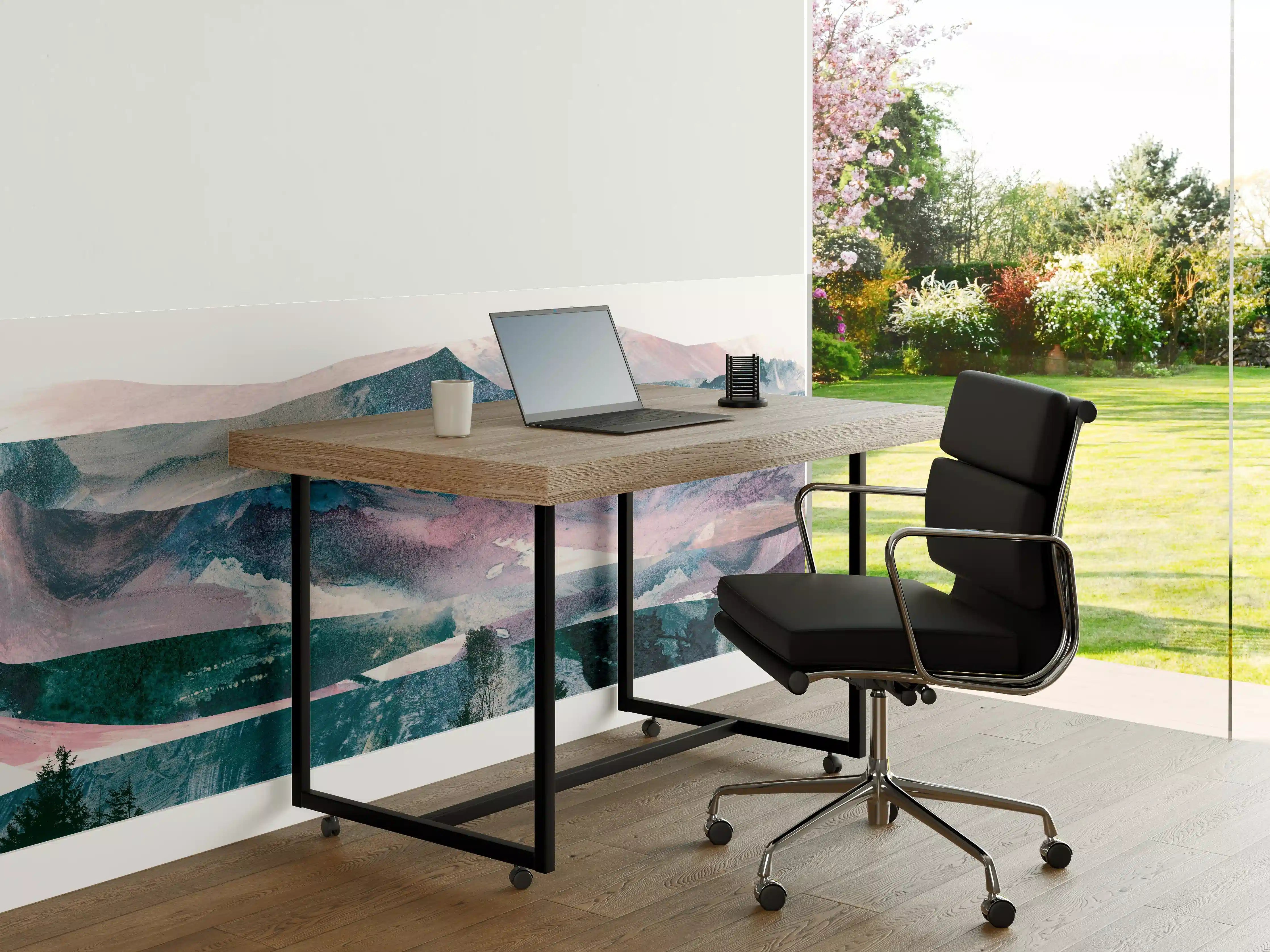 Büro Wandgestaltung - Bergpanorama in Farbabstraktion