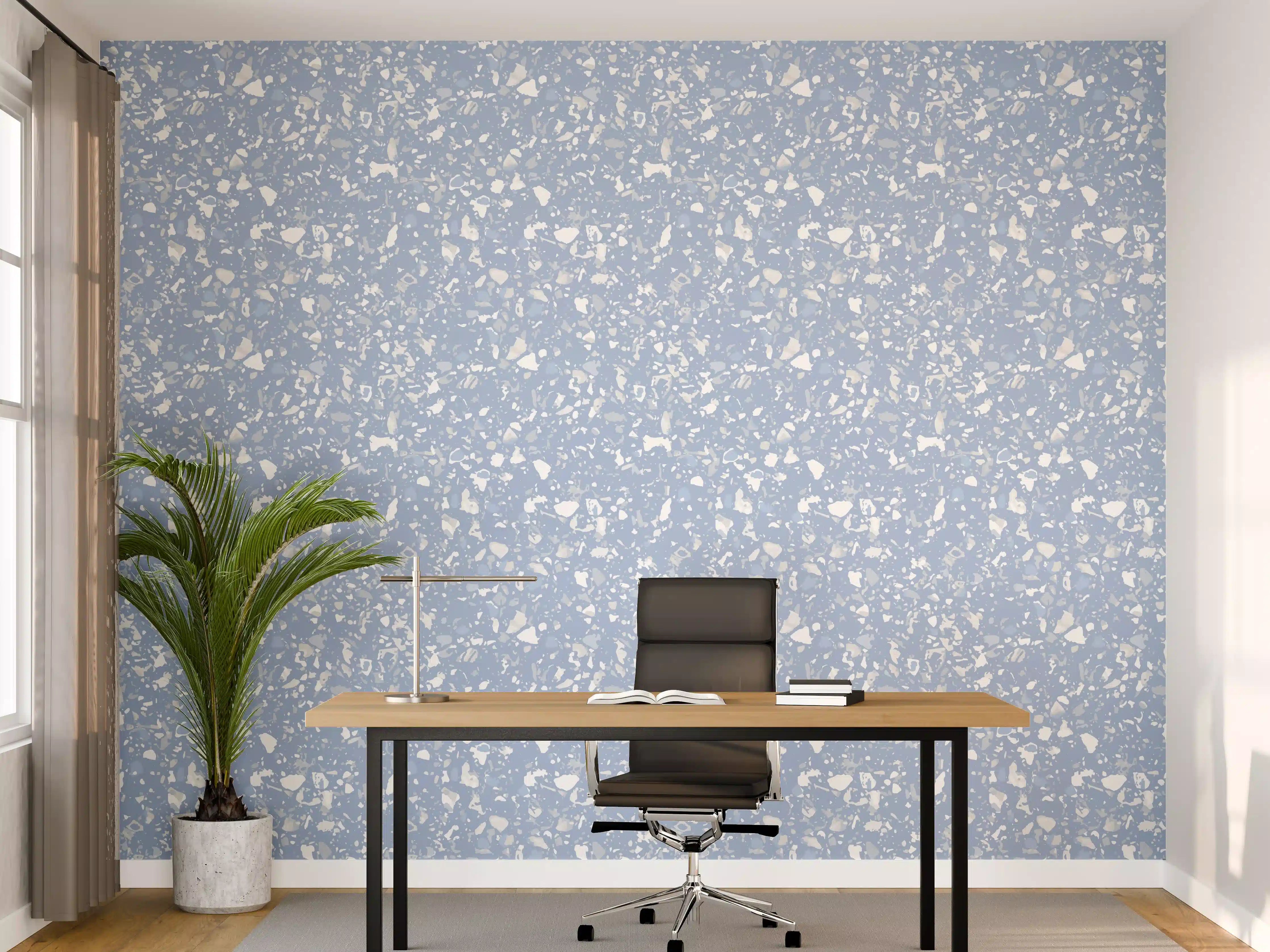 Büro Wandgestaltung - Beruhigende blaue Terrazzo-Optik