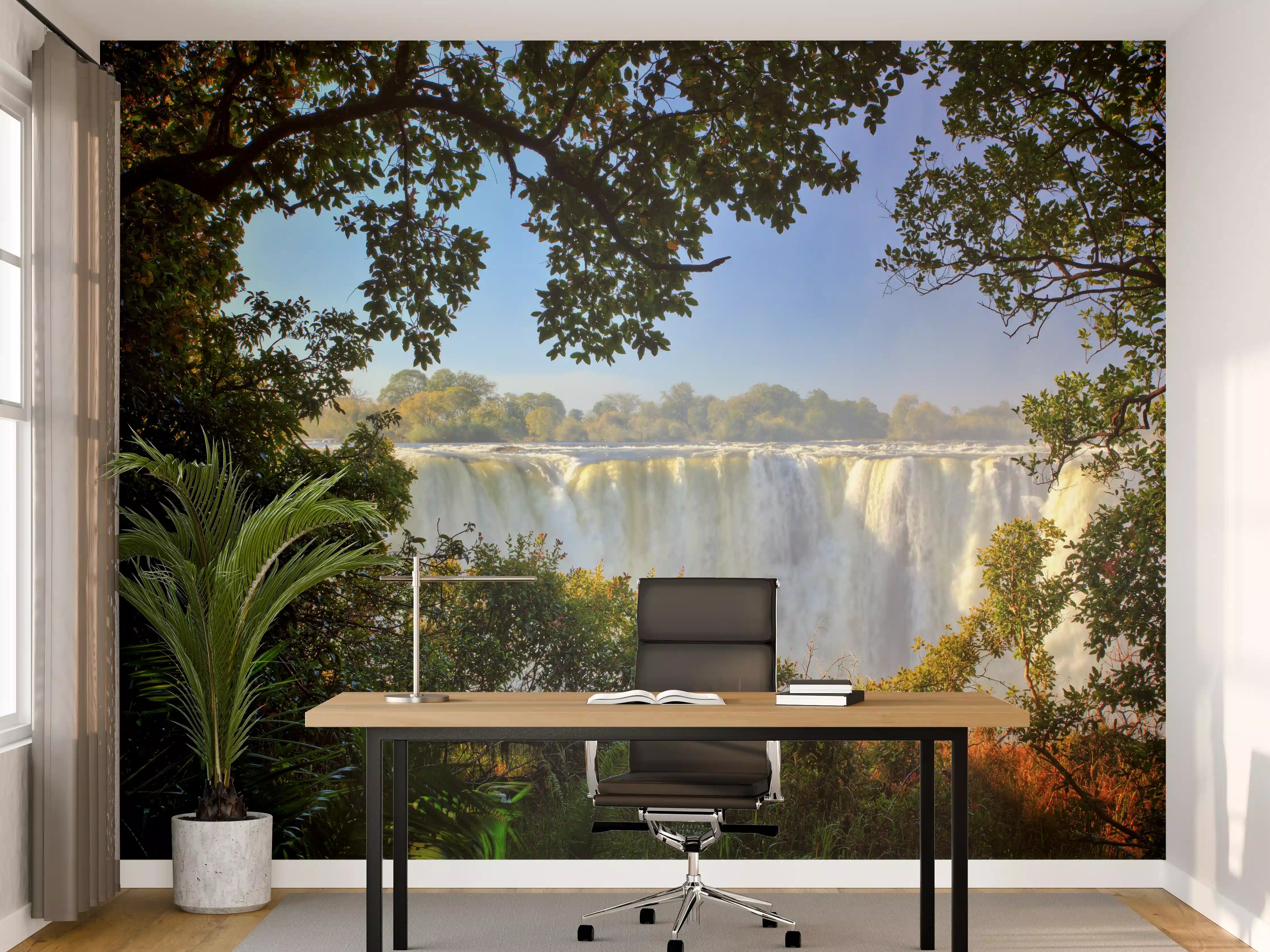 Büro Wandgestaltung - Besondere Perspektive auf Victoria Falls