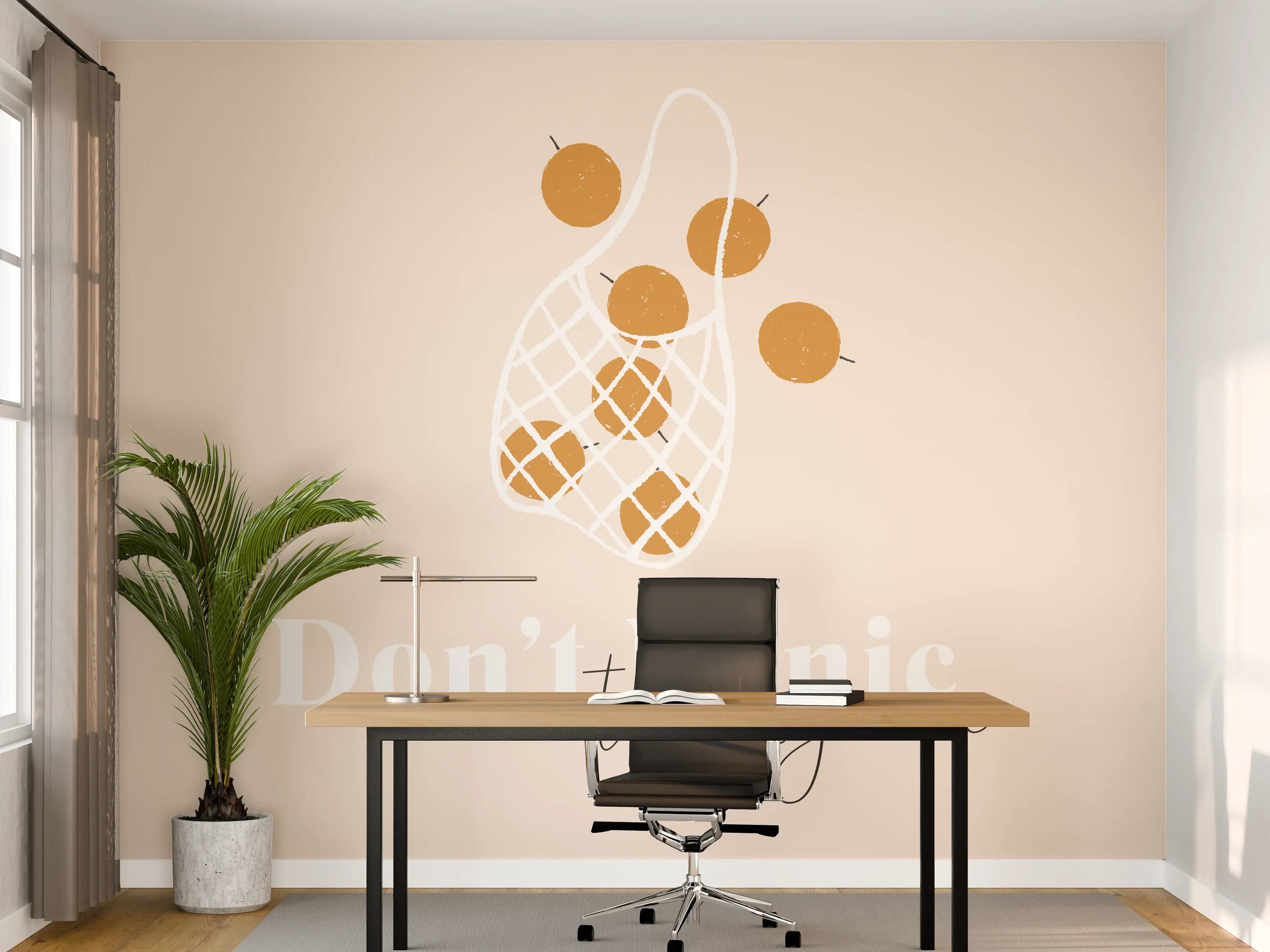 Büro Wandgestaltung - Bio-Früchte Beige-Weiß Design