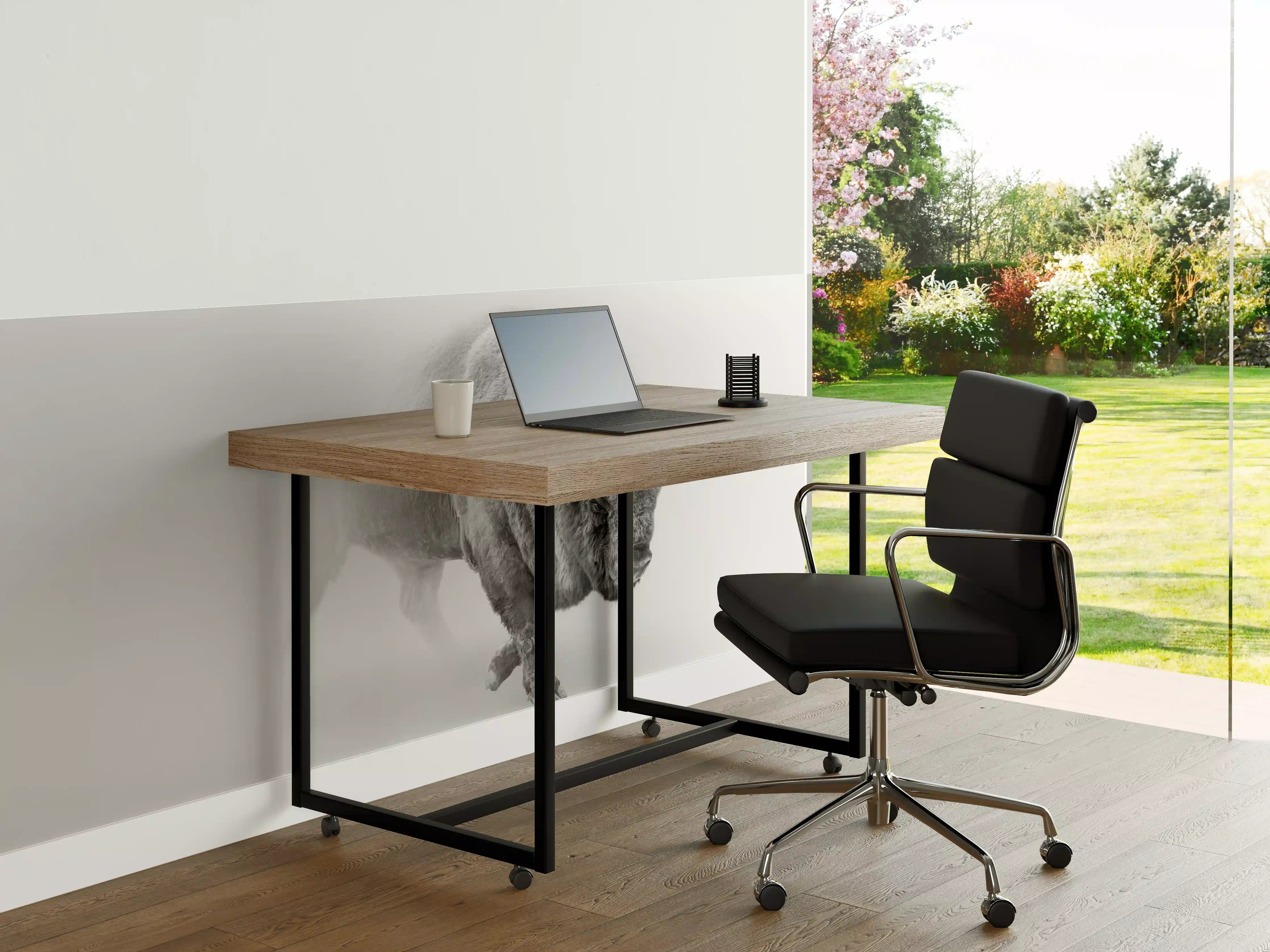 Büro Wandgestaltung - Bison Graustufenbild