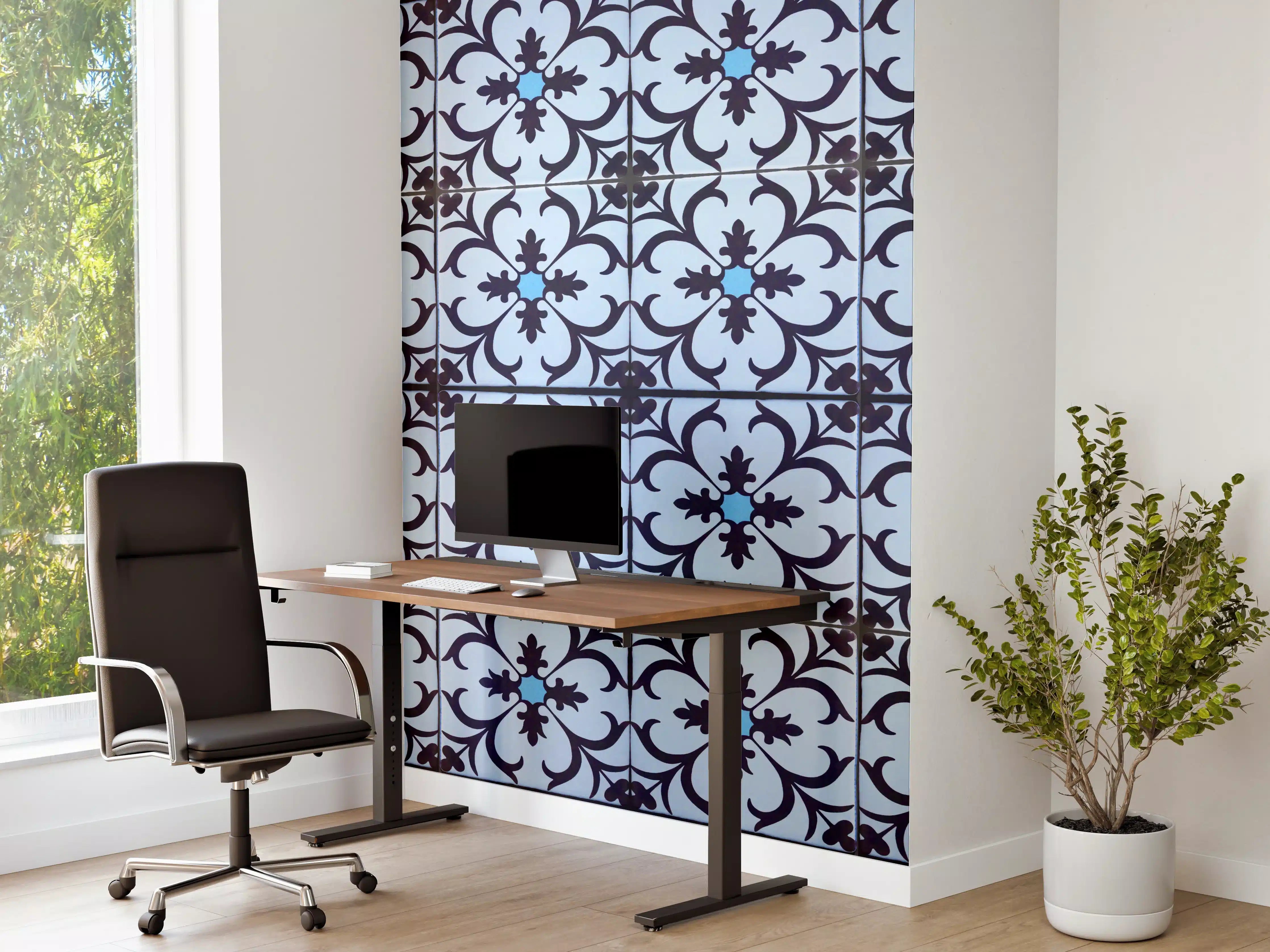 Büro Wandgestaltung - Bläulich traditionelles Mosaik Motiv