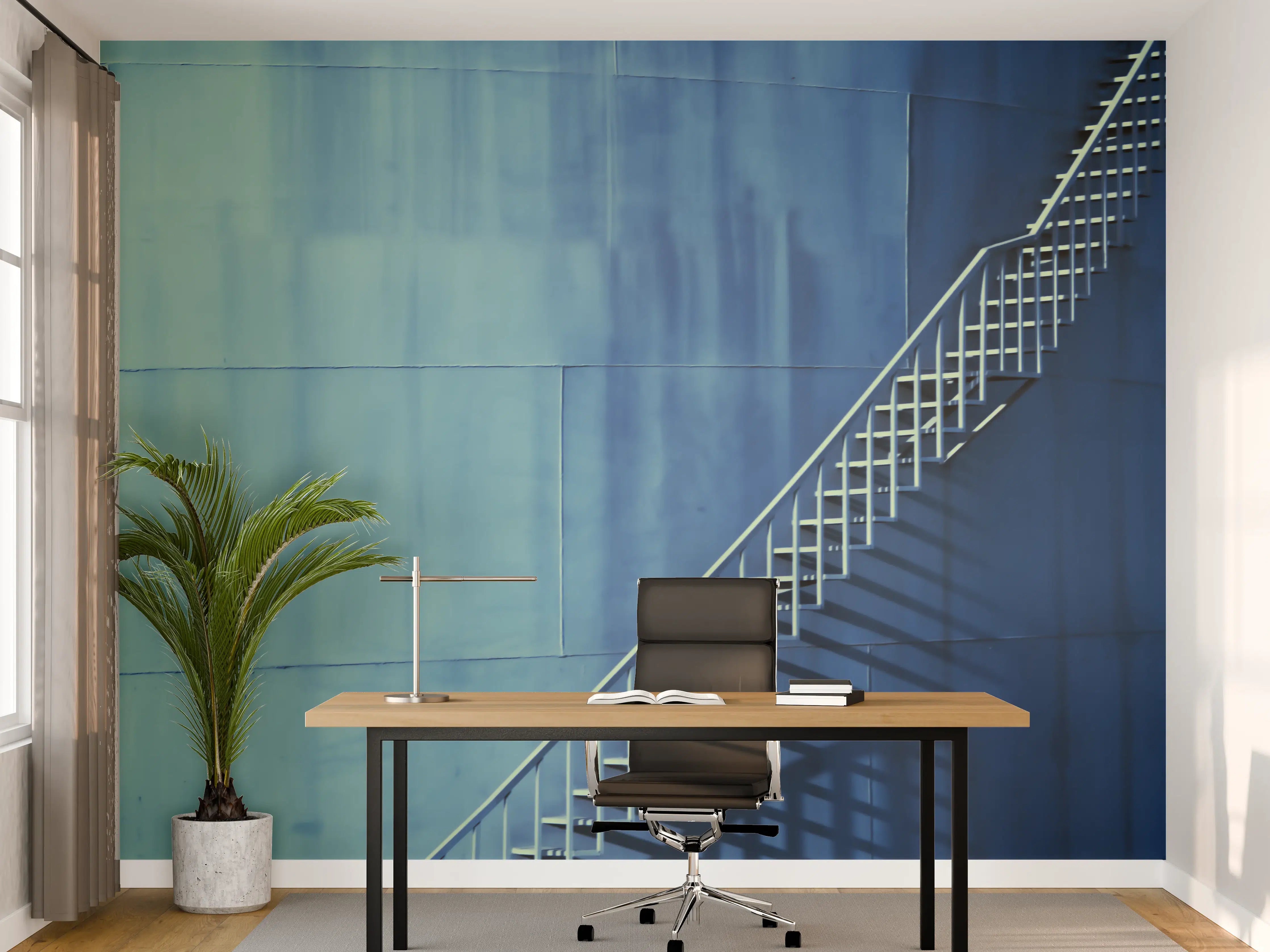 Büro Wandgestaltung - Bläuliche Architektur - Treppen