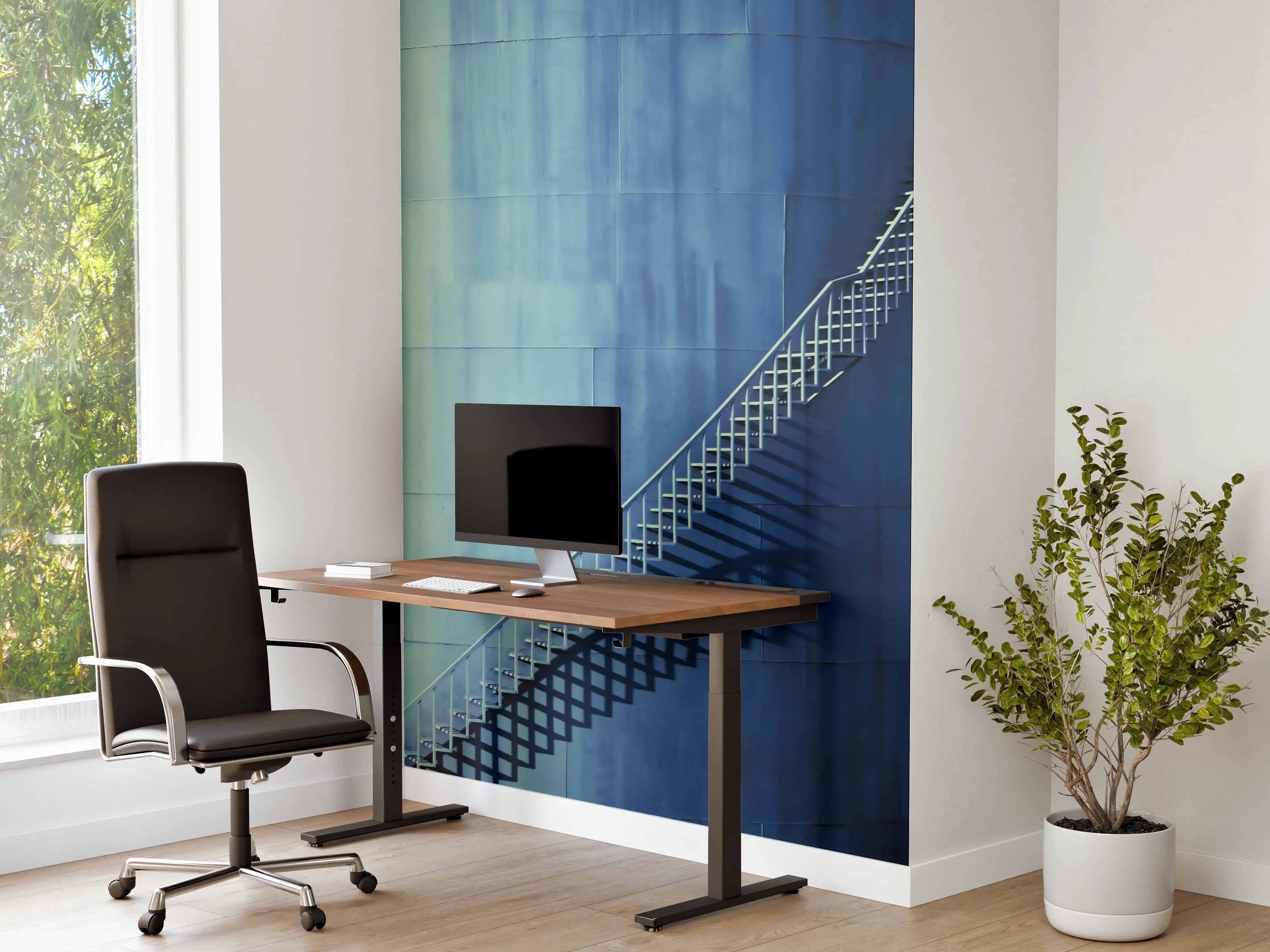 Büro Wandgestaltung - Bläuliche Architektur - Treppen