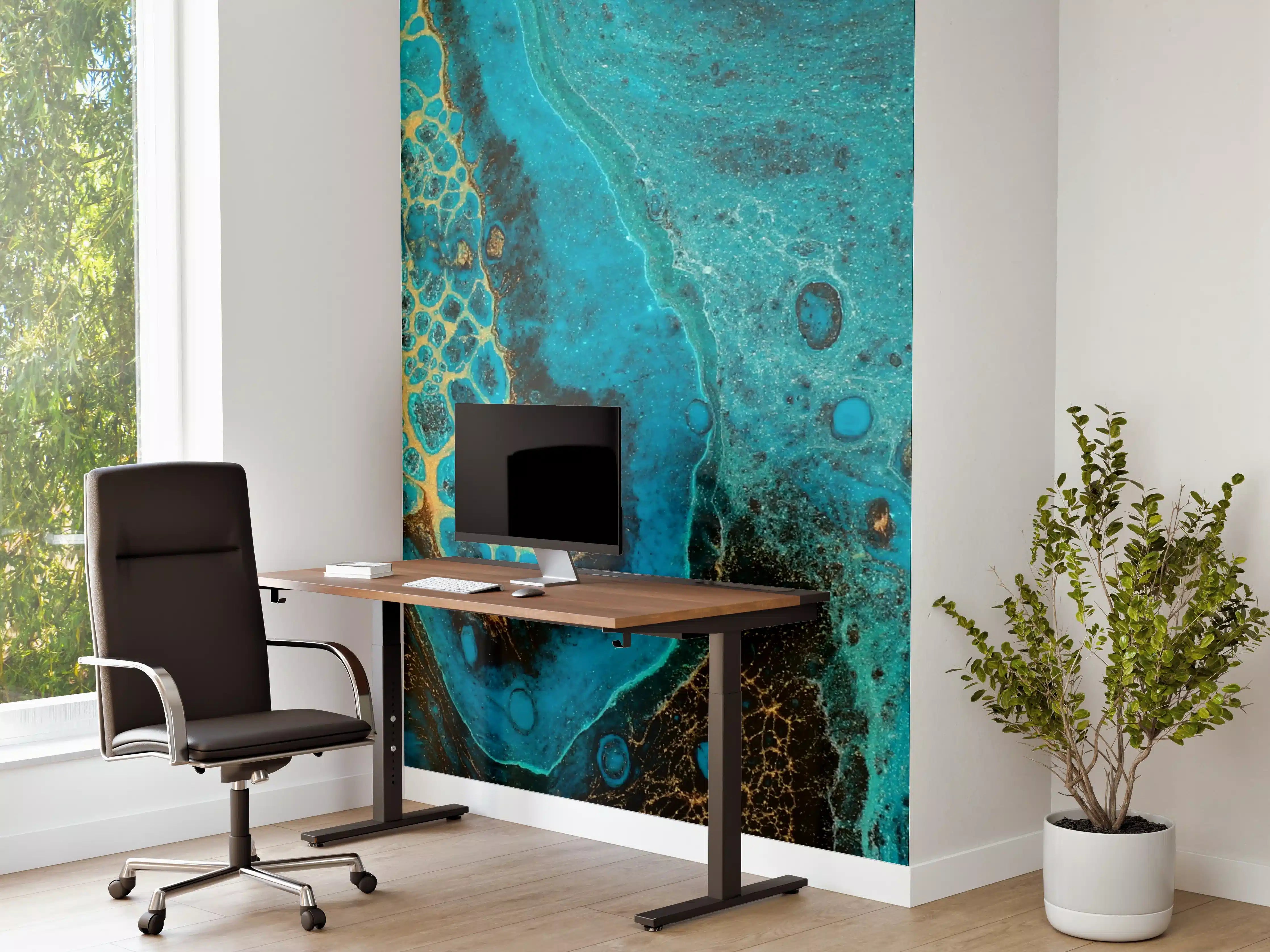 Büro Wandgestaltung - Bläulicher Marmor