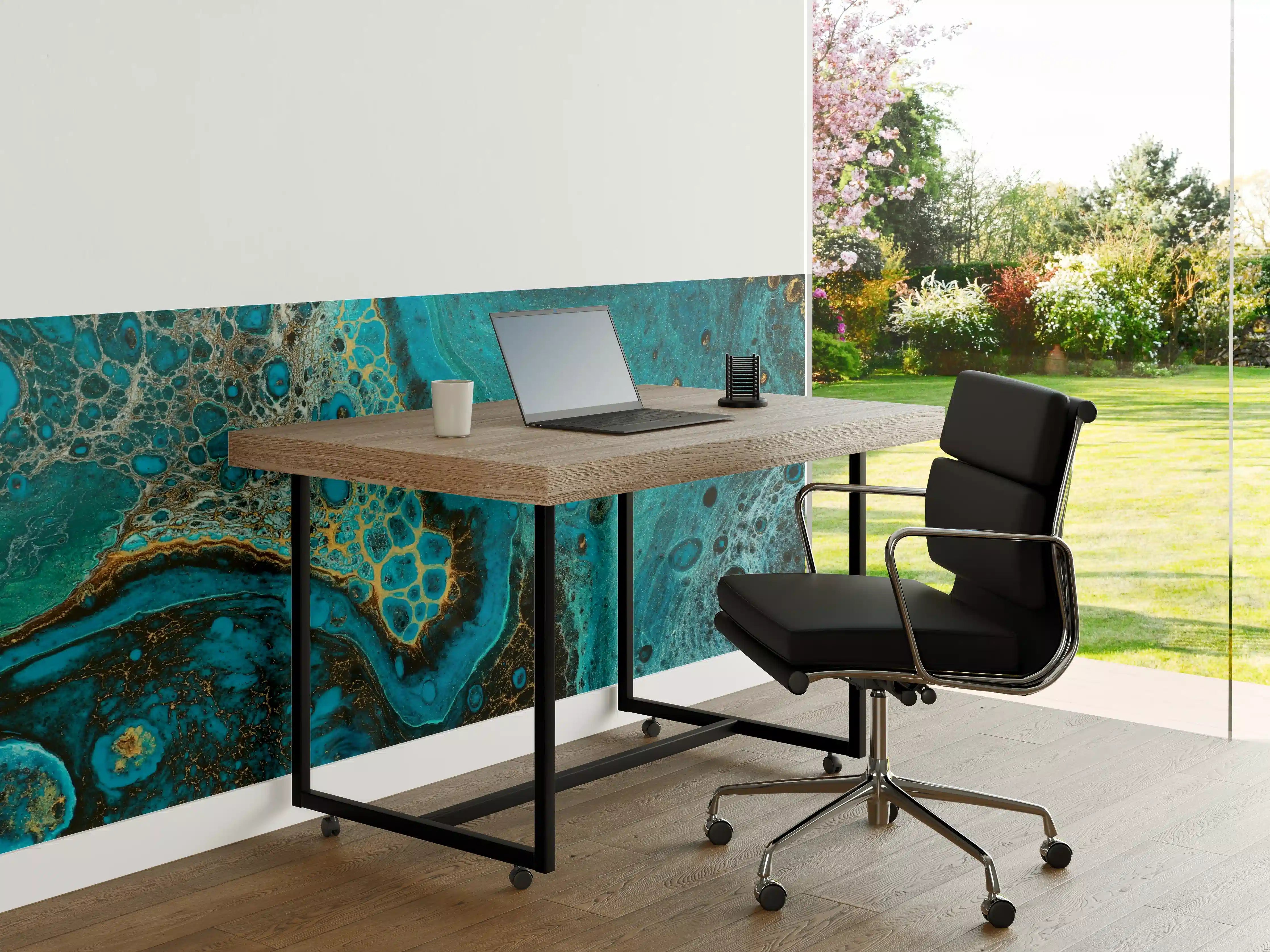 Büro Wandgestaltung - Bläulicher Marmor