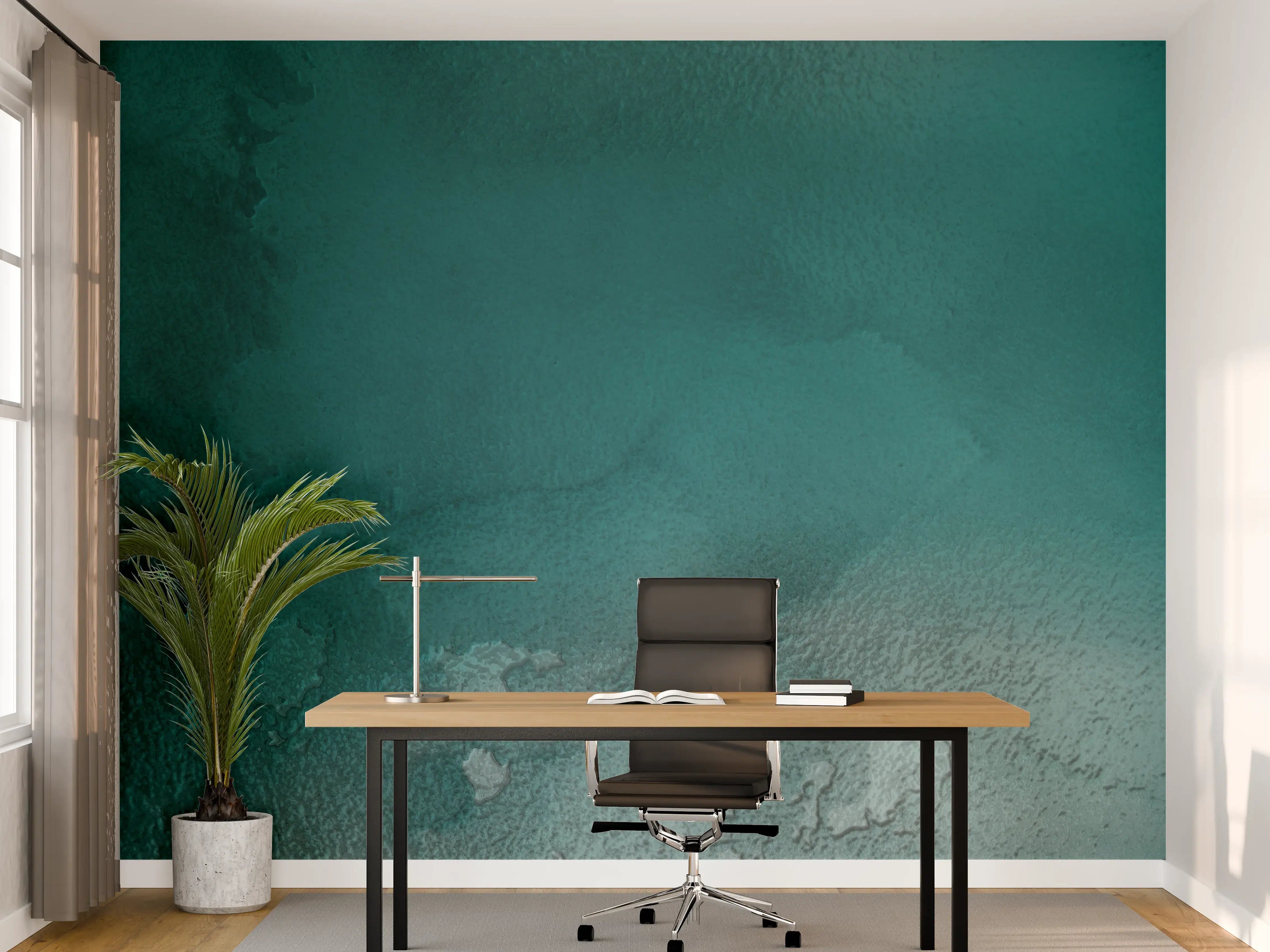 Büro Wandgestaltung - Bläuliches Aquarell Wassermuster