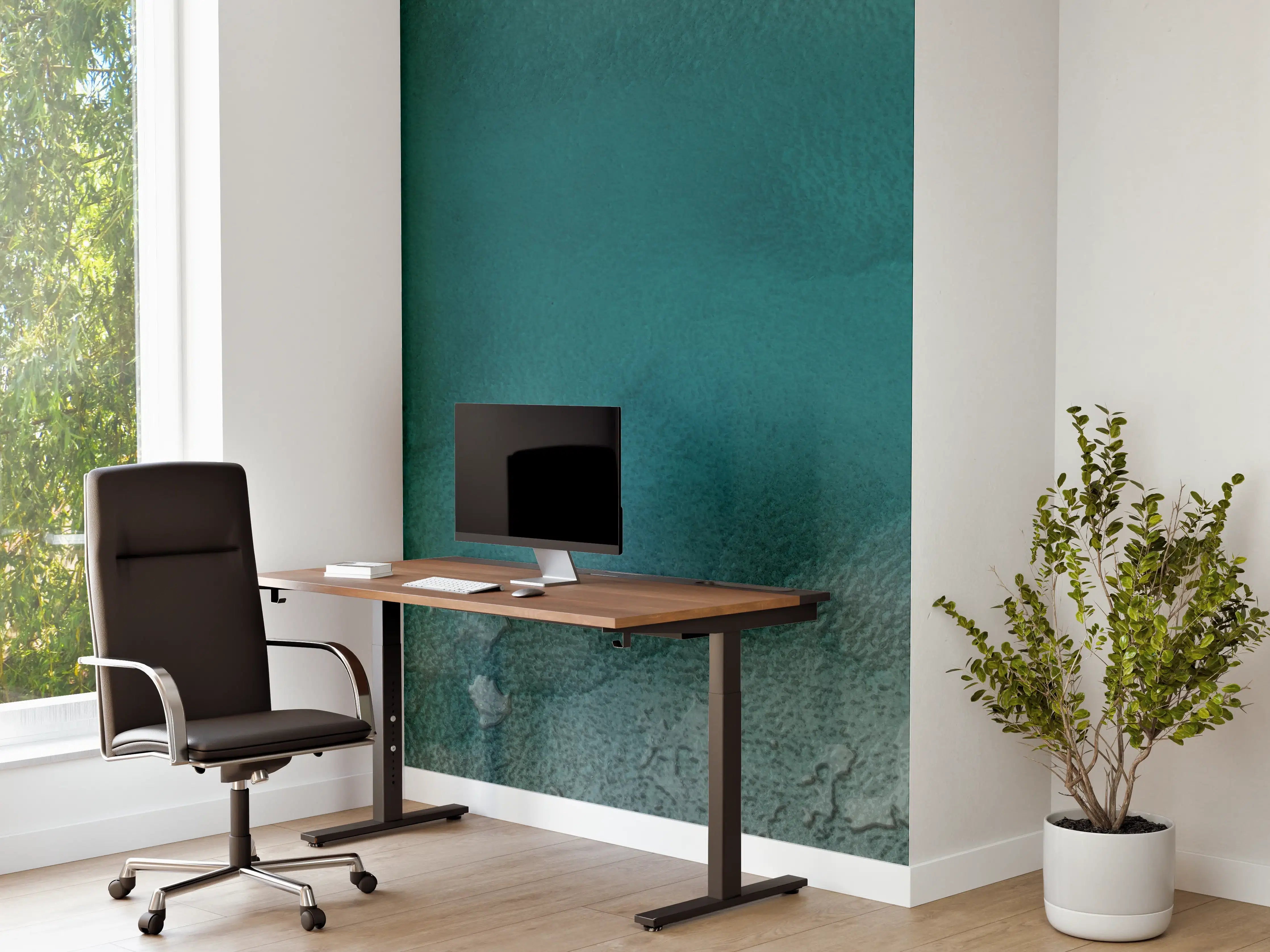Büro Wandgestaltung - Bläuliches Aquarell Wassermuster