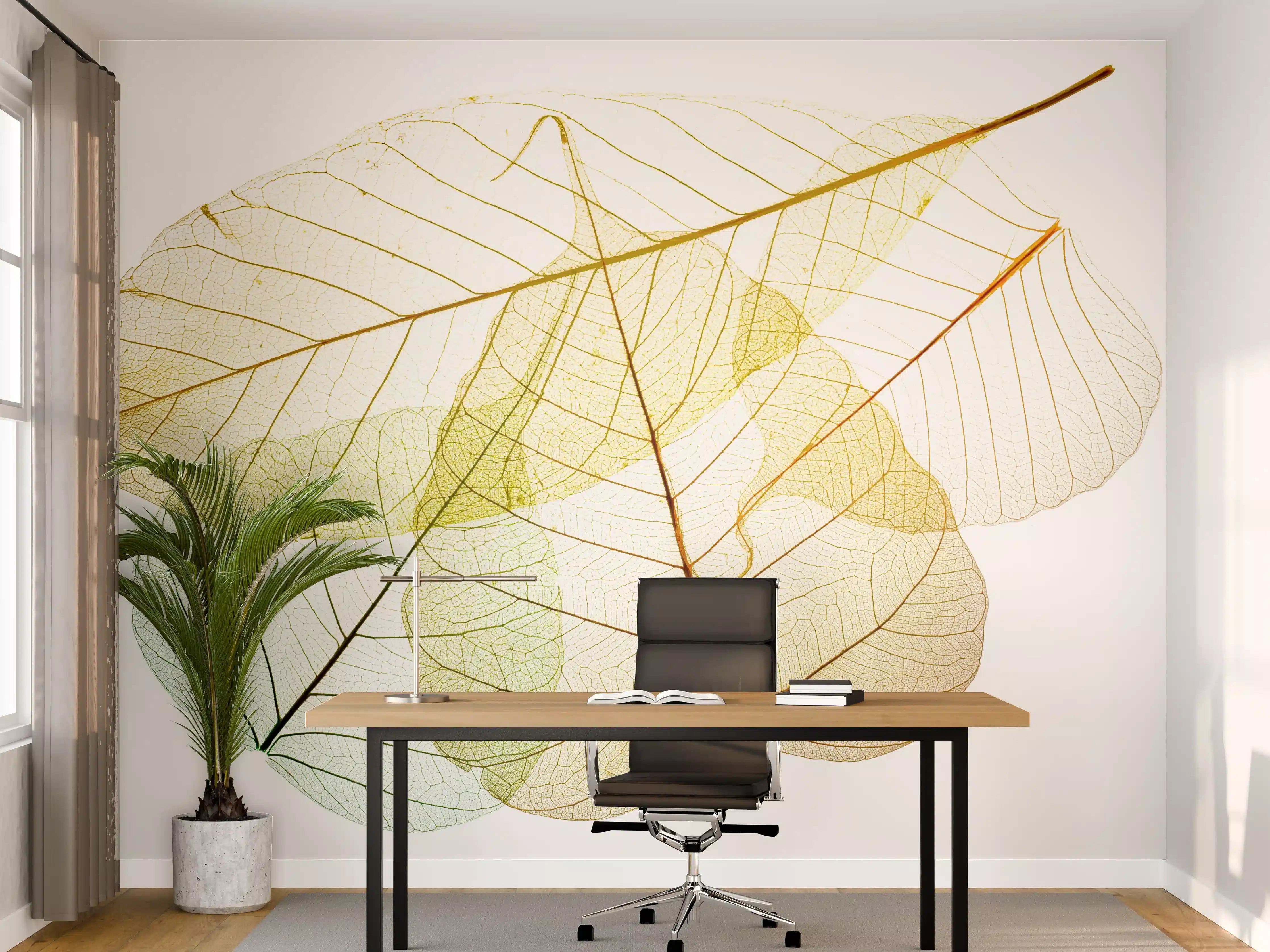Büro Wandgestaltung - Blatt-Textur-Muster 6