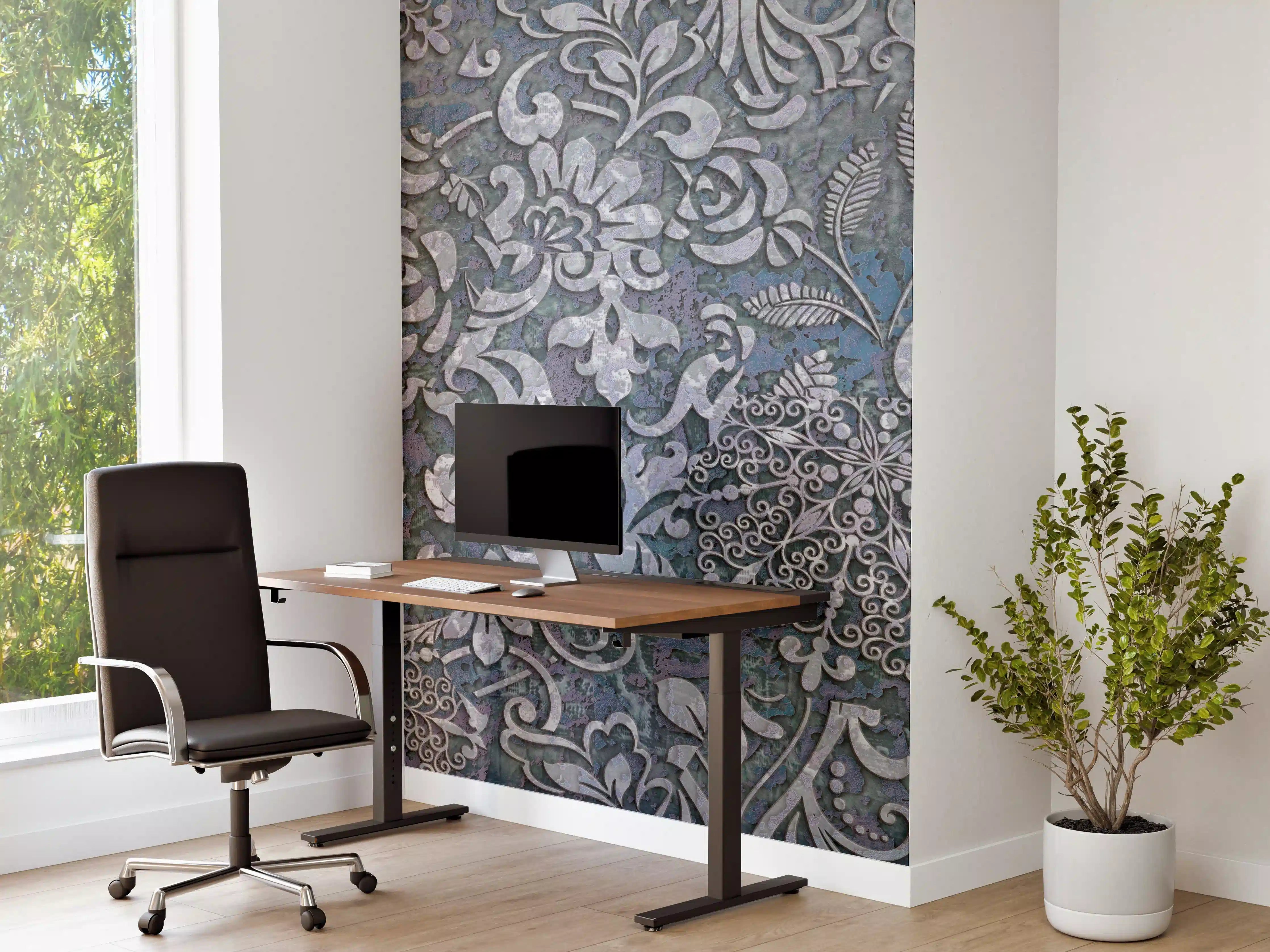 Büro Wandgestaltung - Blau-Grau Vintage Kunst