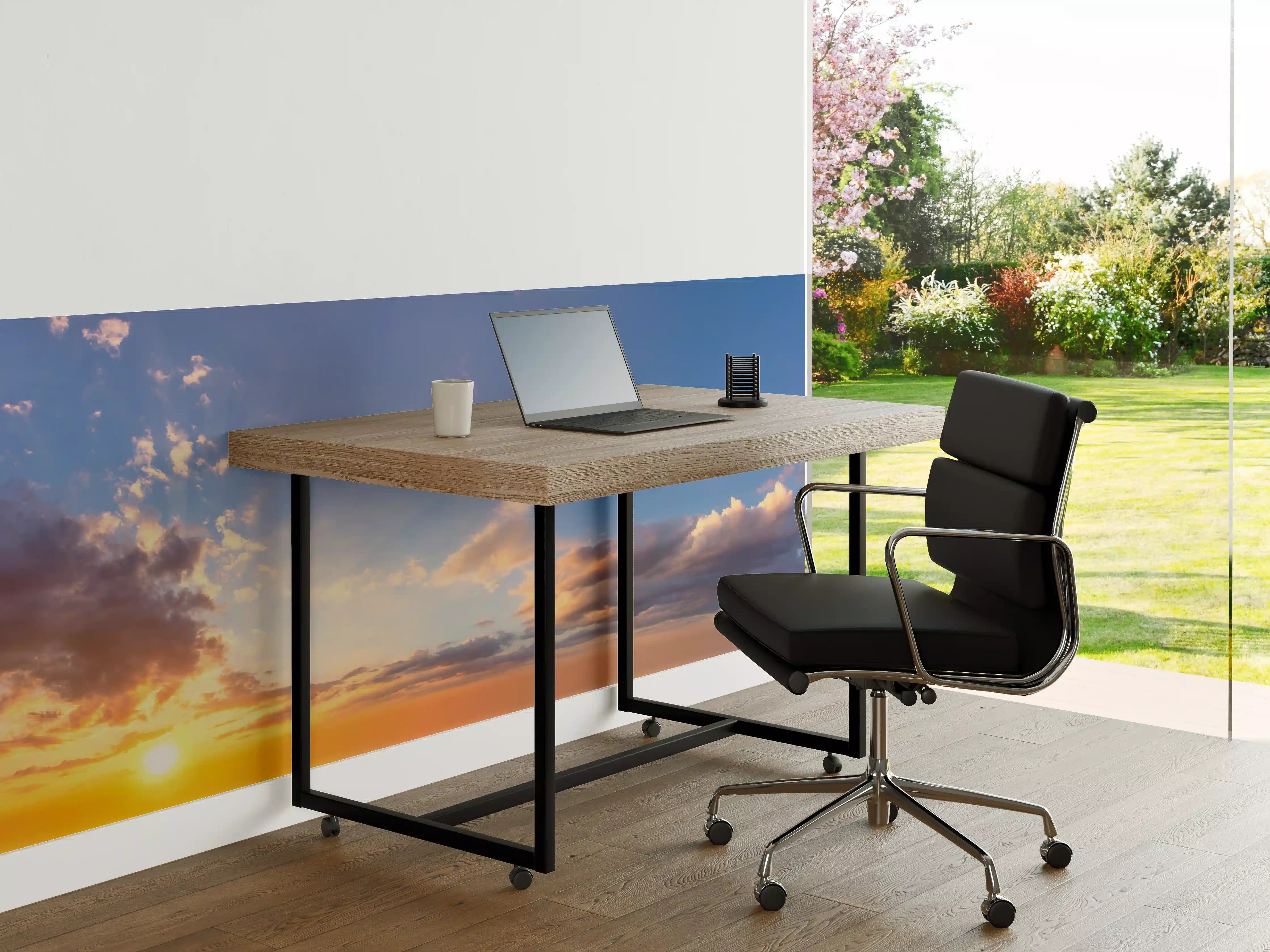 Büro Wandgestaltung - Blau-Orange Sonnenuntergang