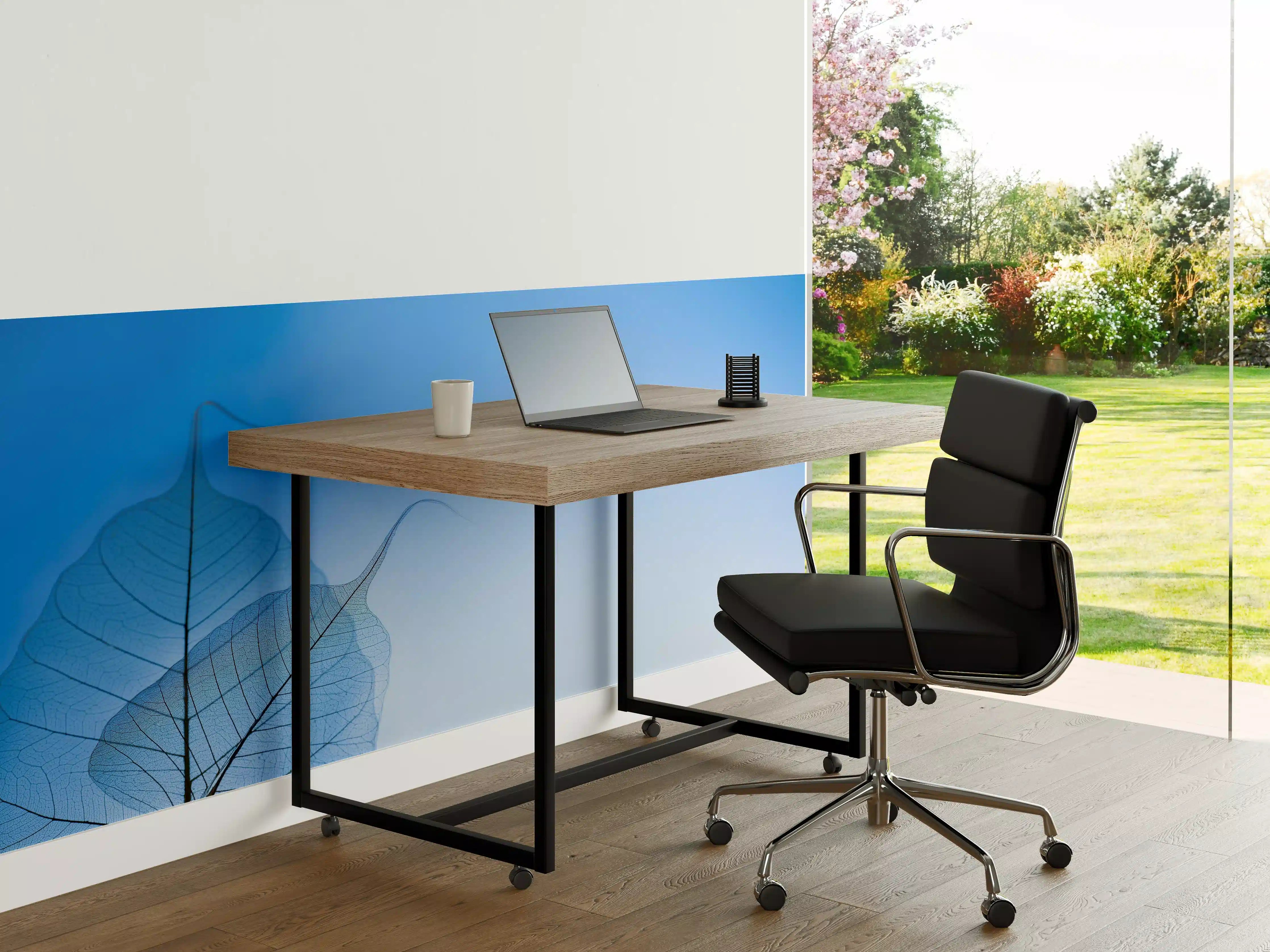 Büro Wandgestaltung - Blau-Veined Transparentes Blattbild