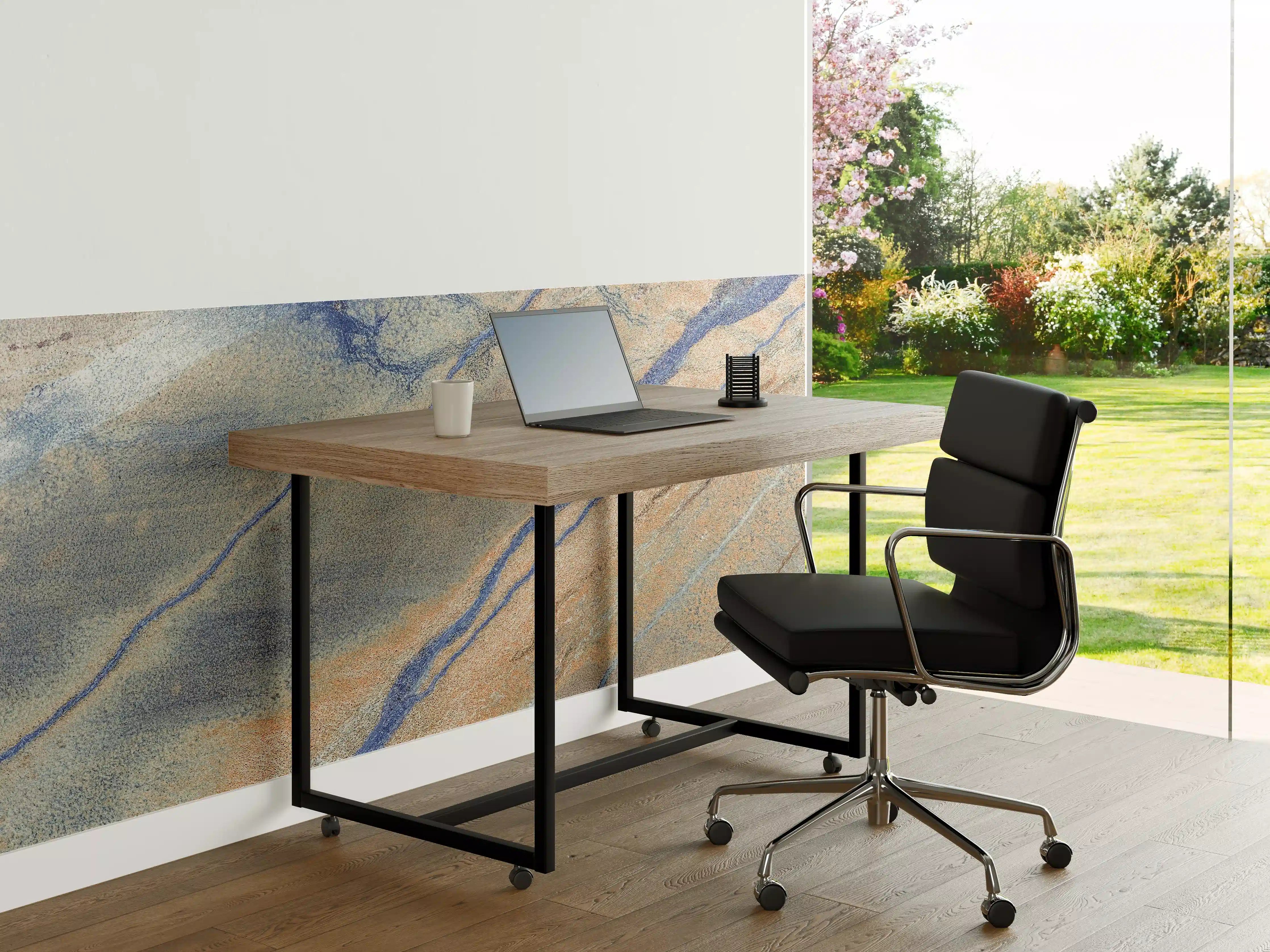 Büro Wandgestaltung - Blaue Flusslandschaft aus der Luft