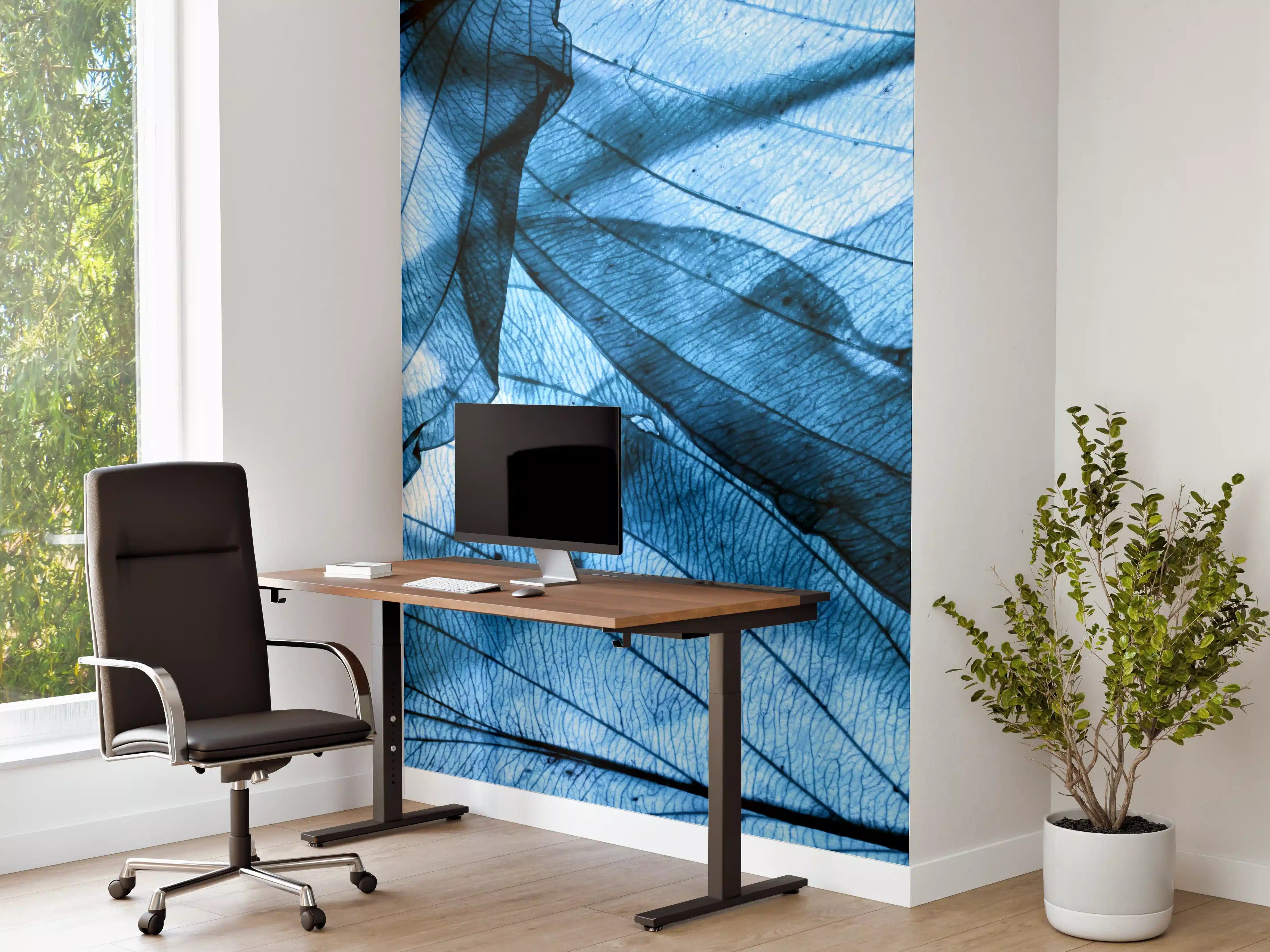 Büro Wandgestaltung - Blaue Herbstlaub-Makrotextur