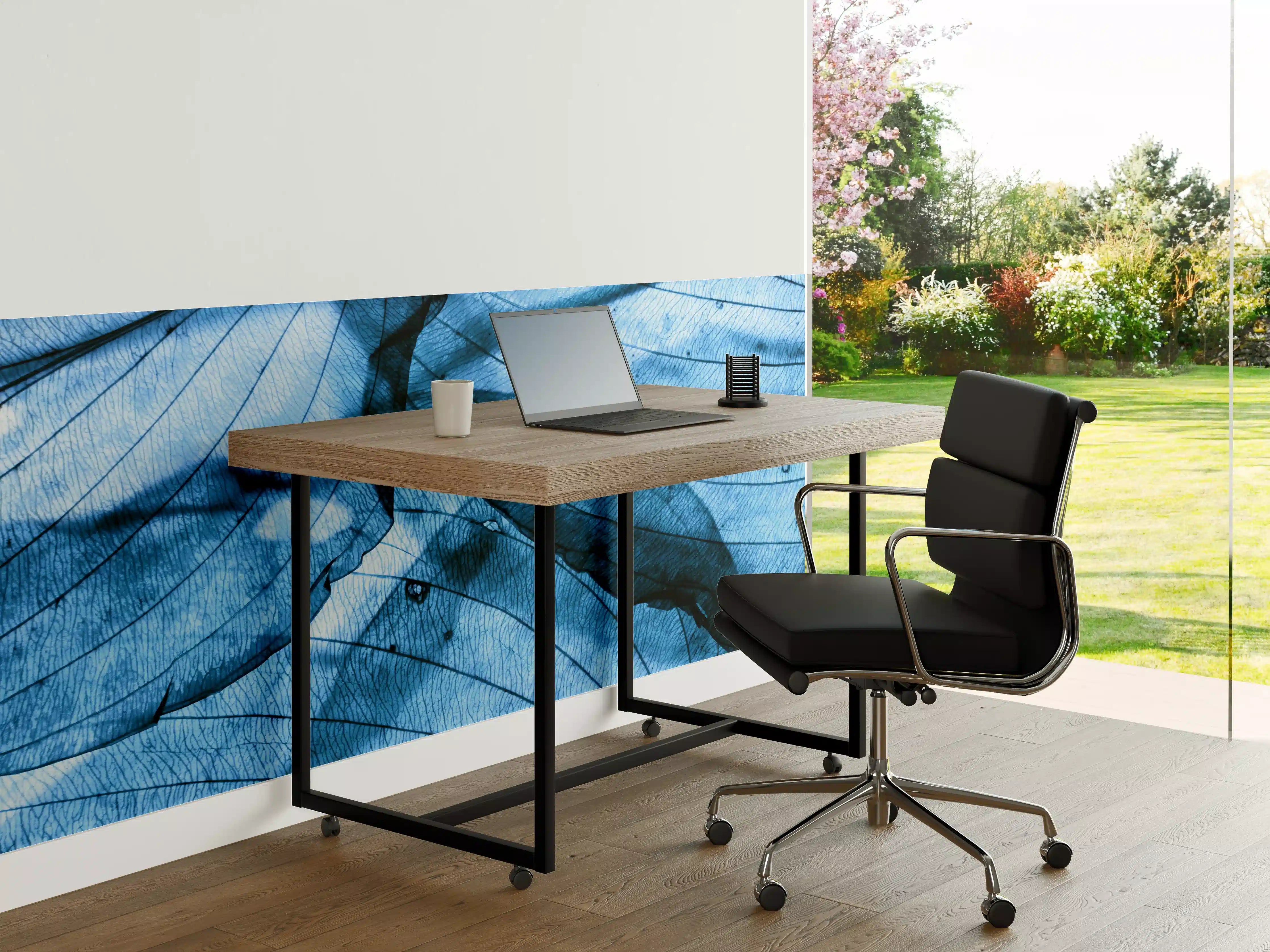 Büro Wandgestaltung - Blaue Herbstlaub-Makrotextur