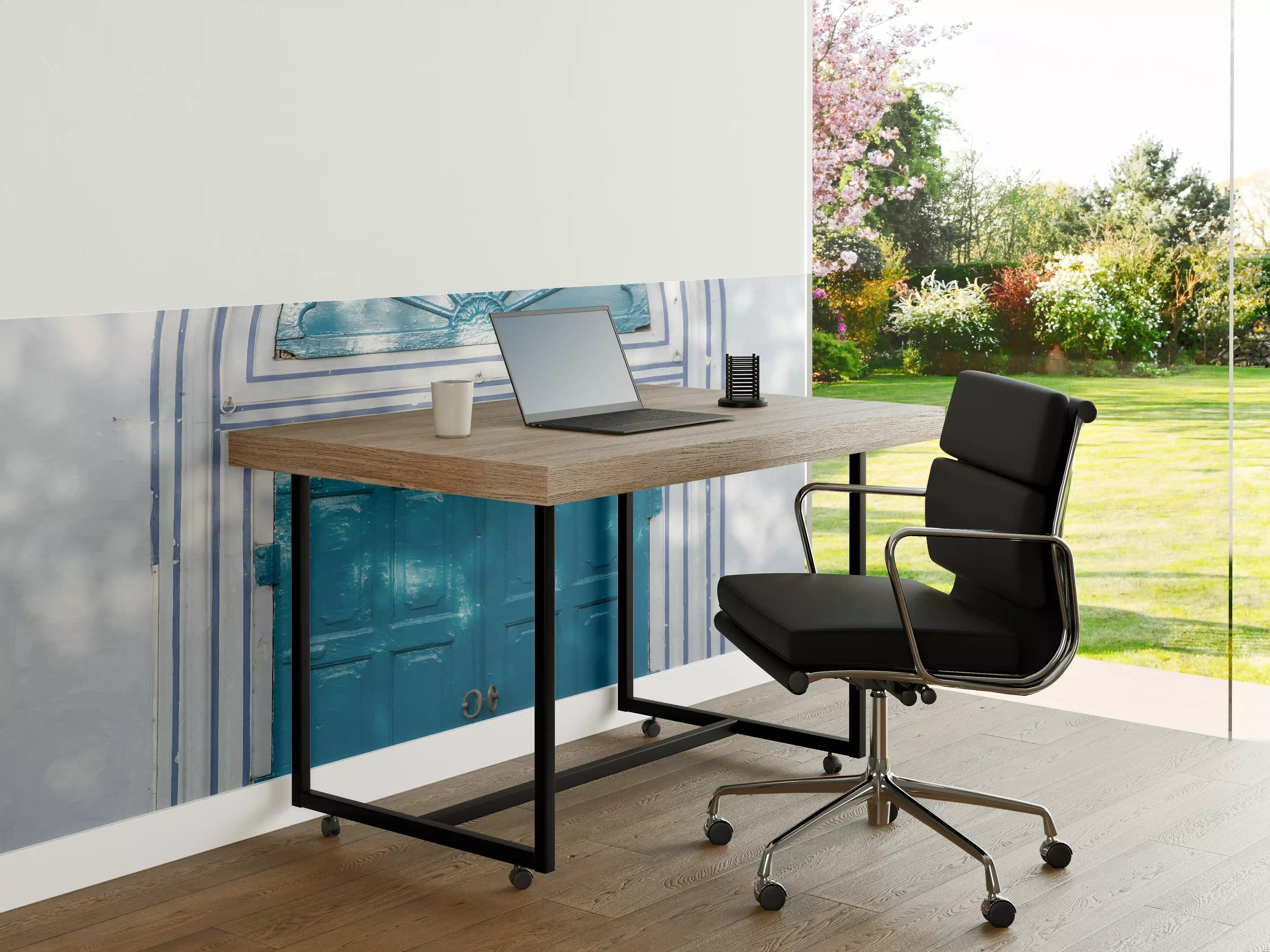 Büro Wandgestaltung - Blaue Tür - Architektur