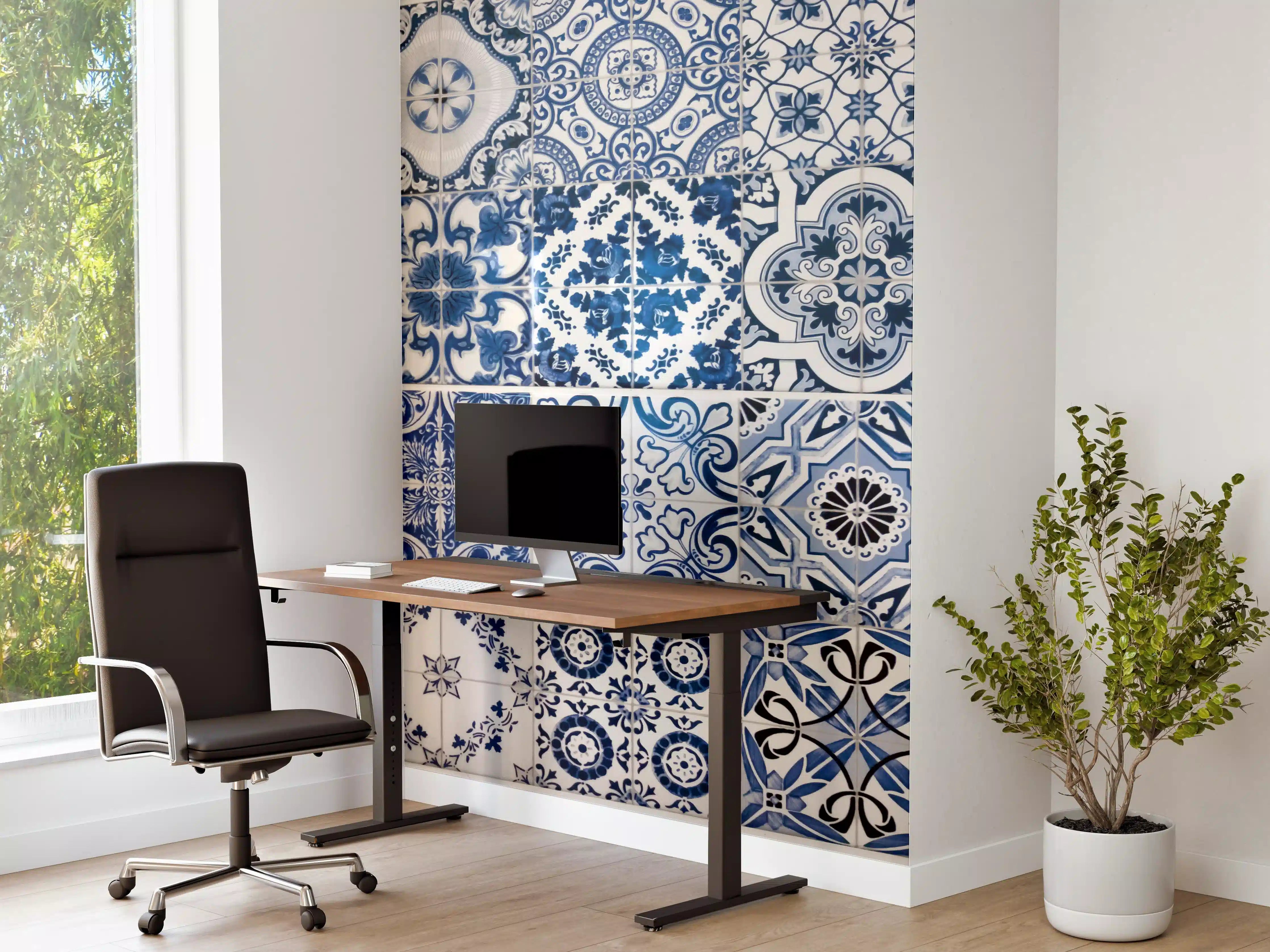 Büro Wandgestaltung - Blaue portugiesische Azulejo-Fliesen